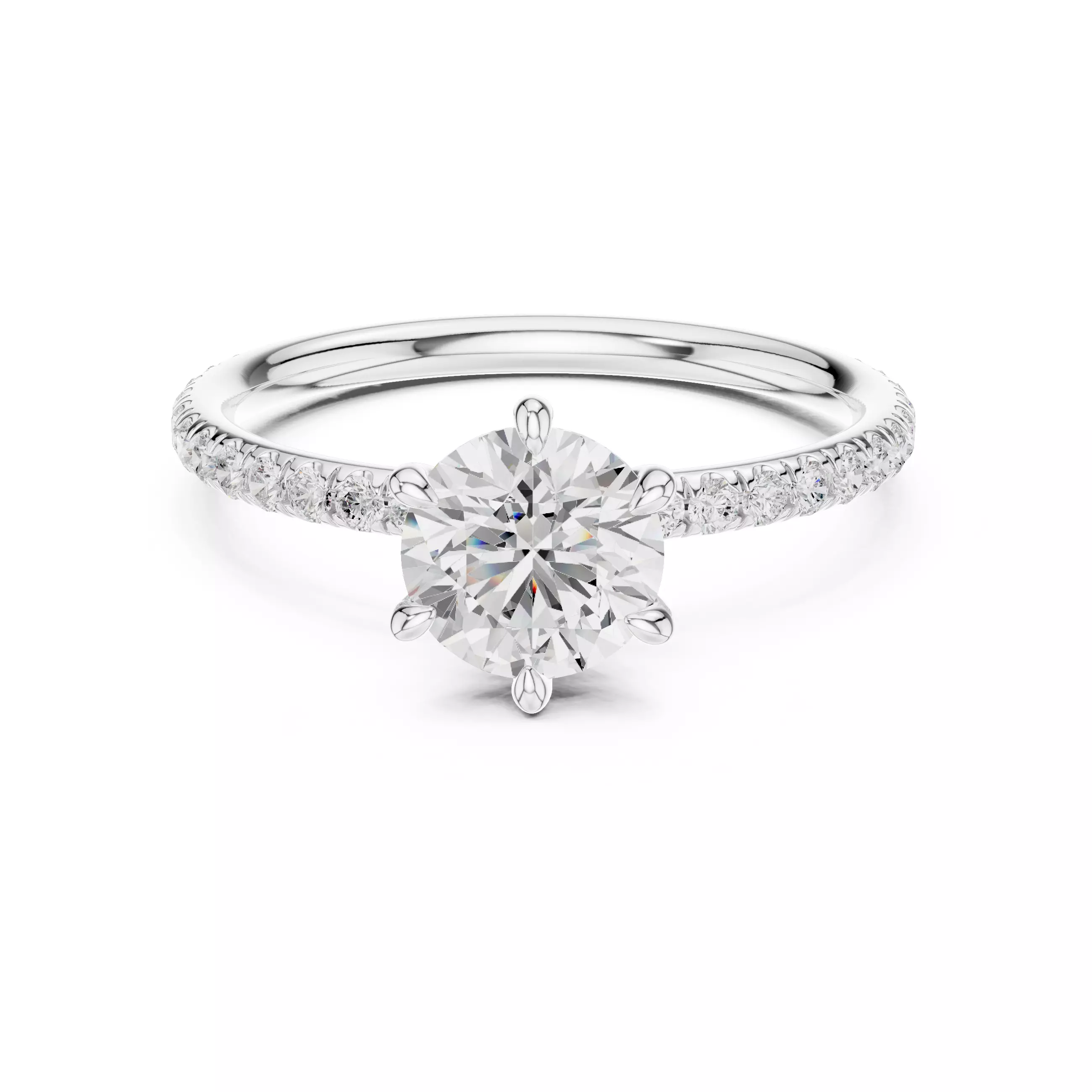 1CT Round Cut Diamond Engagement Wedding Ring 3DM STL Video 3D print model_2