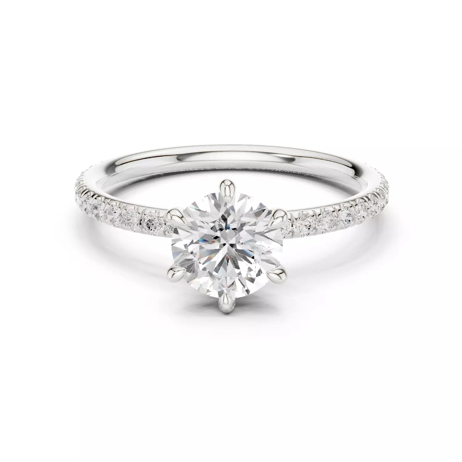 1CT Round Cut Diamond Engagement Wedding Ring 3DM STL Video 3D print model_14