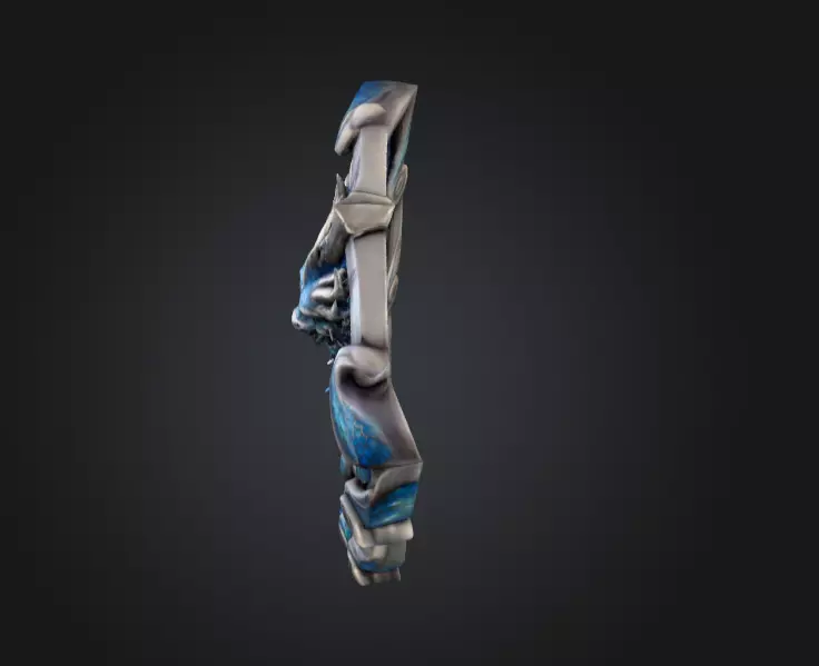 Azure Dragon Shield Low-poly 3D model_9