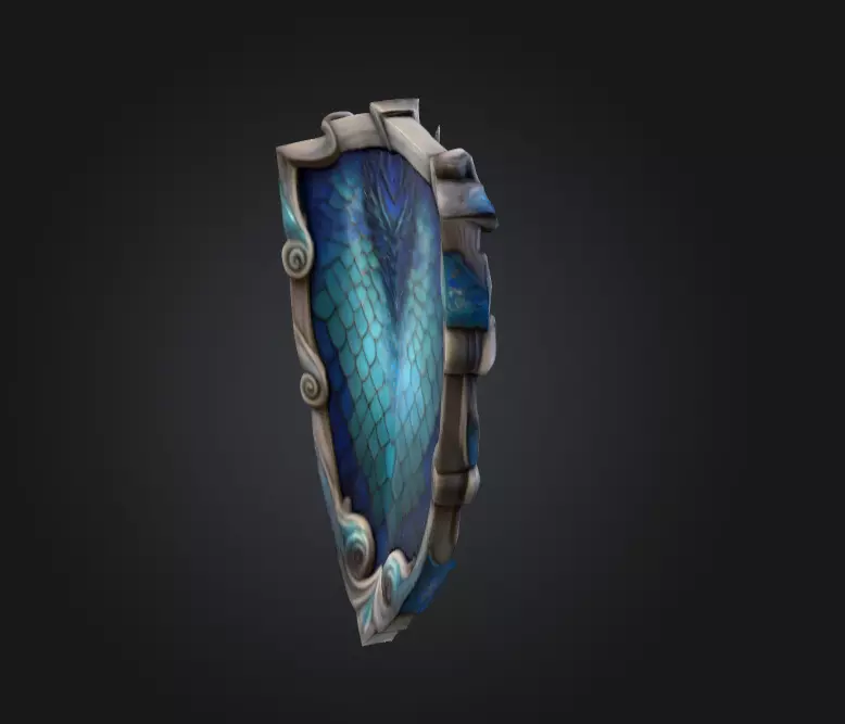 Azure Dragon Shield Low-poly 3D model_5