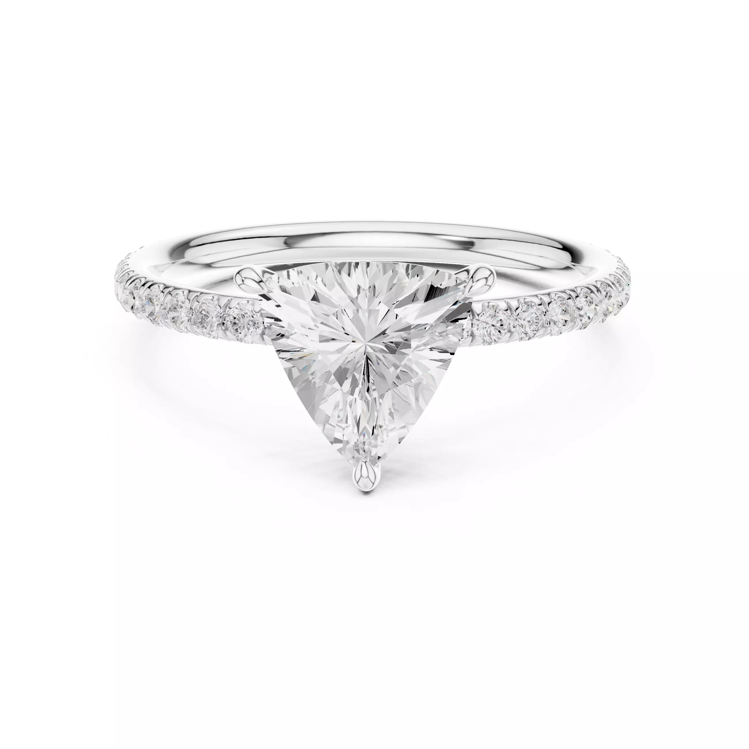 1CT Trillion Cut Diamond Engagement Wedding Ring 3DM STL Video 3D print model_2