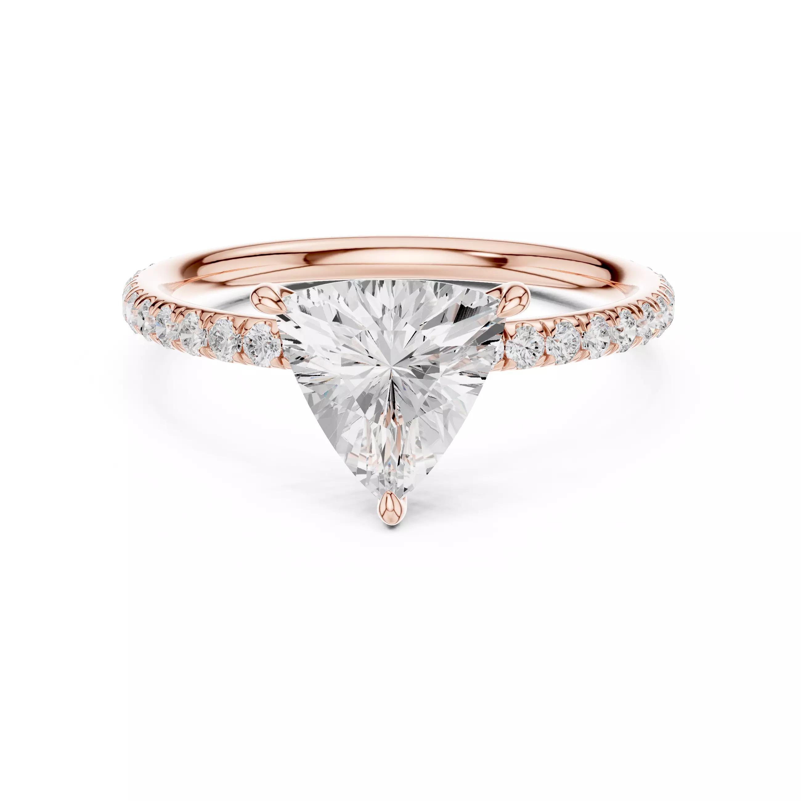 1CT Trillion Cut Diamond Engagement Wedding Ring 3DM STL Video 3D print model_0