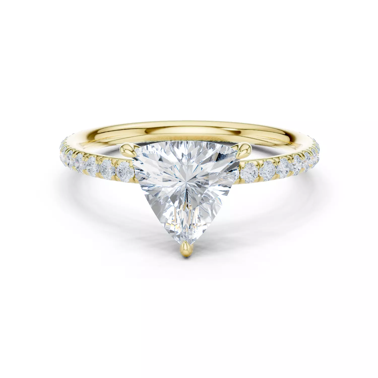 1CT Trillion Cut Diamond Engagement Wedding Ring 3DM STL Video 3D print model_13