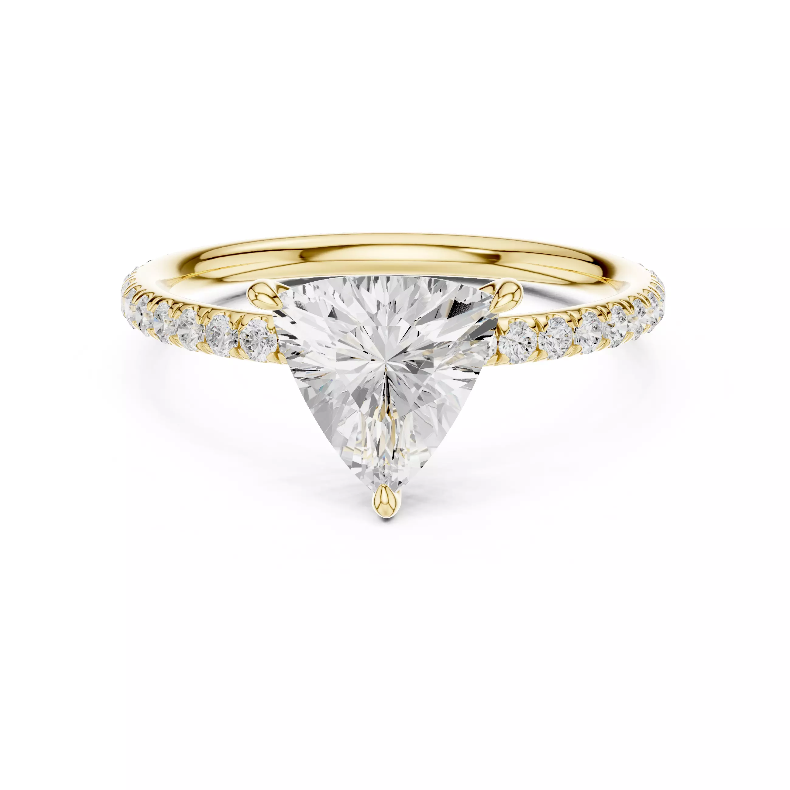 1CT Trillion Cut Diamond Engagement Wedding Ring 3DM STL Video 3D print model_1