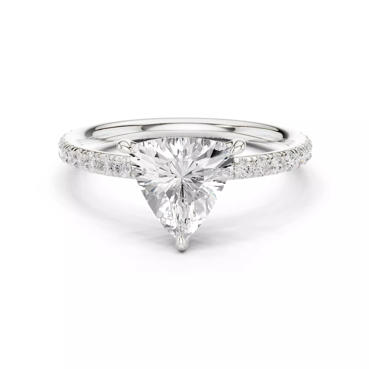 1CT Trillion Cut Diamond Engagement Wedding Ring 3DM STL Video 3D print model_14