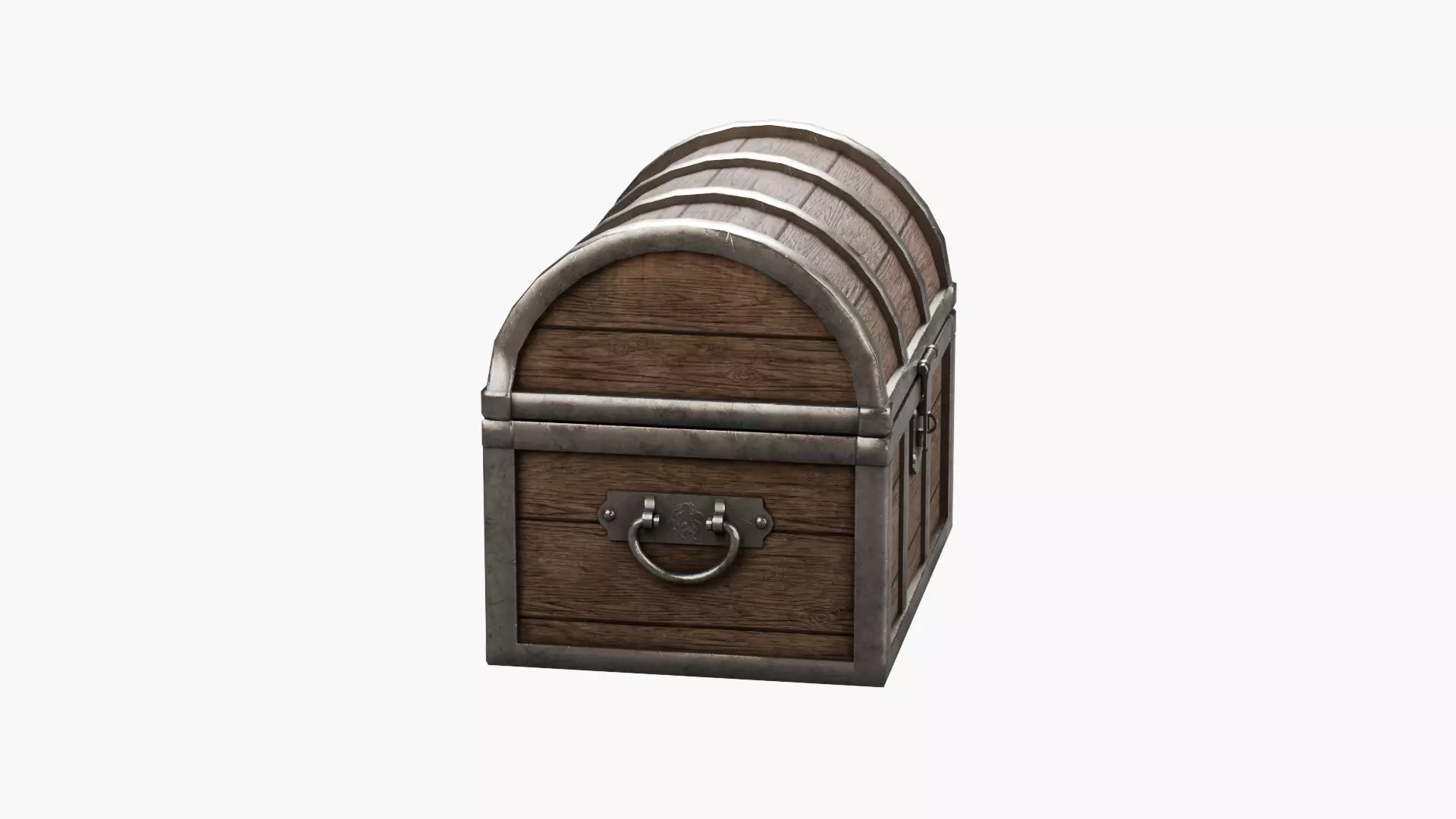 Pirate treasure chest Low-poly 3D model_1