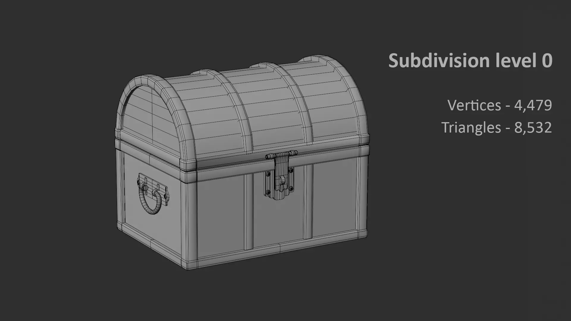 Pirate treasure chest Low-poly 3D model_14