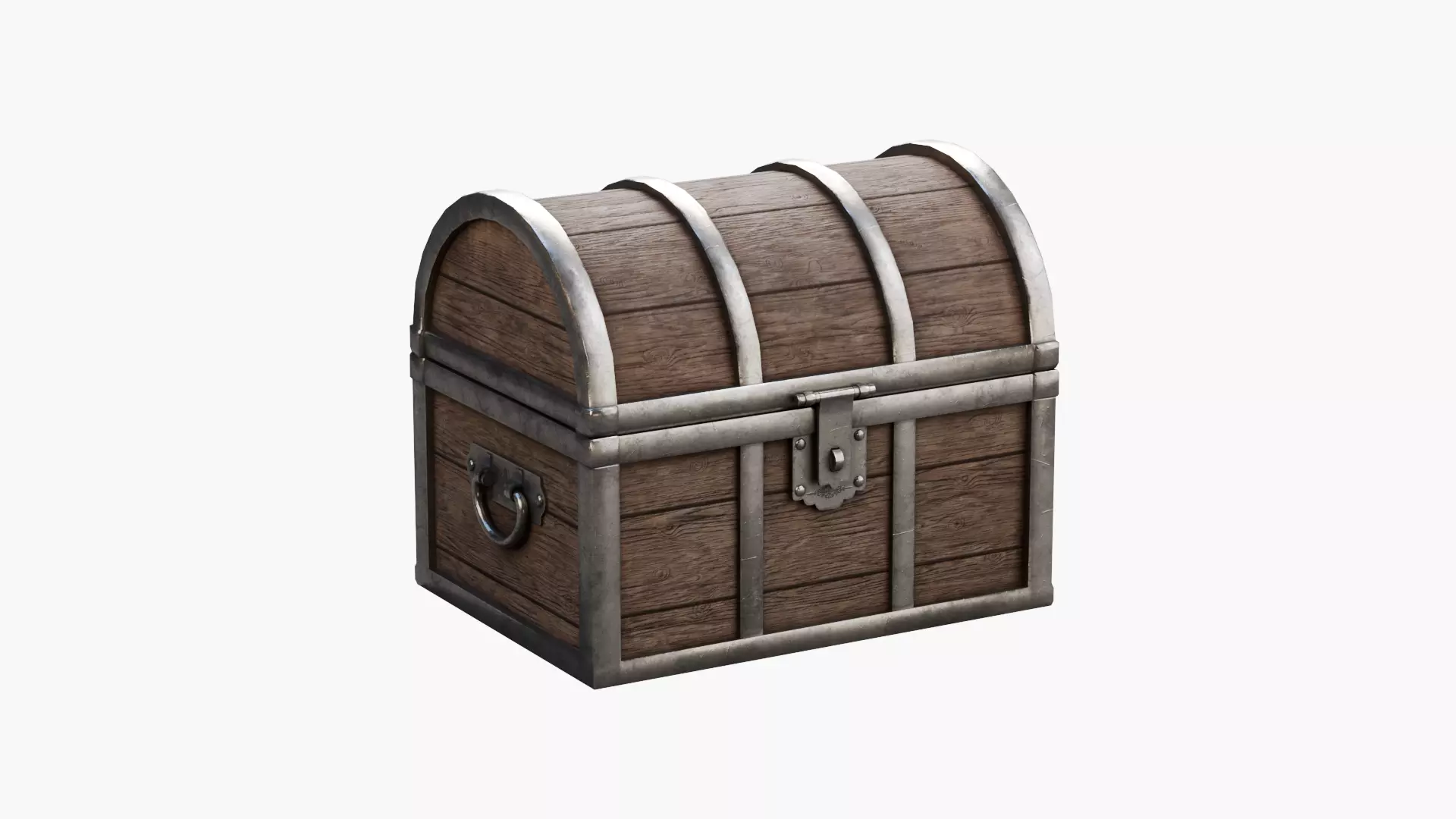 Pirate treasure chest Low-poly 3D model_0