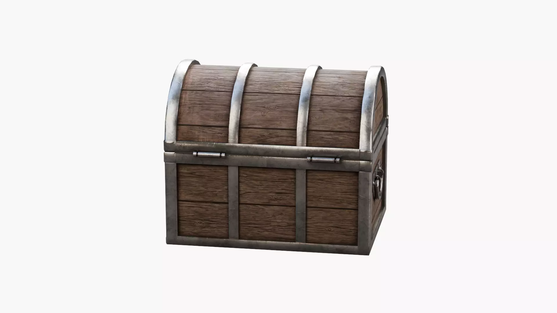 Pirate treasure chest Low-poly 3D model_2