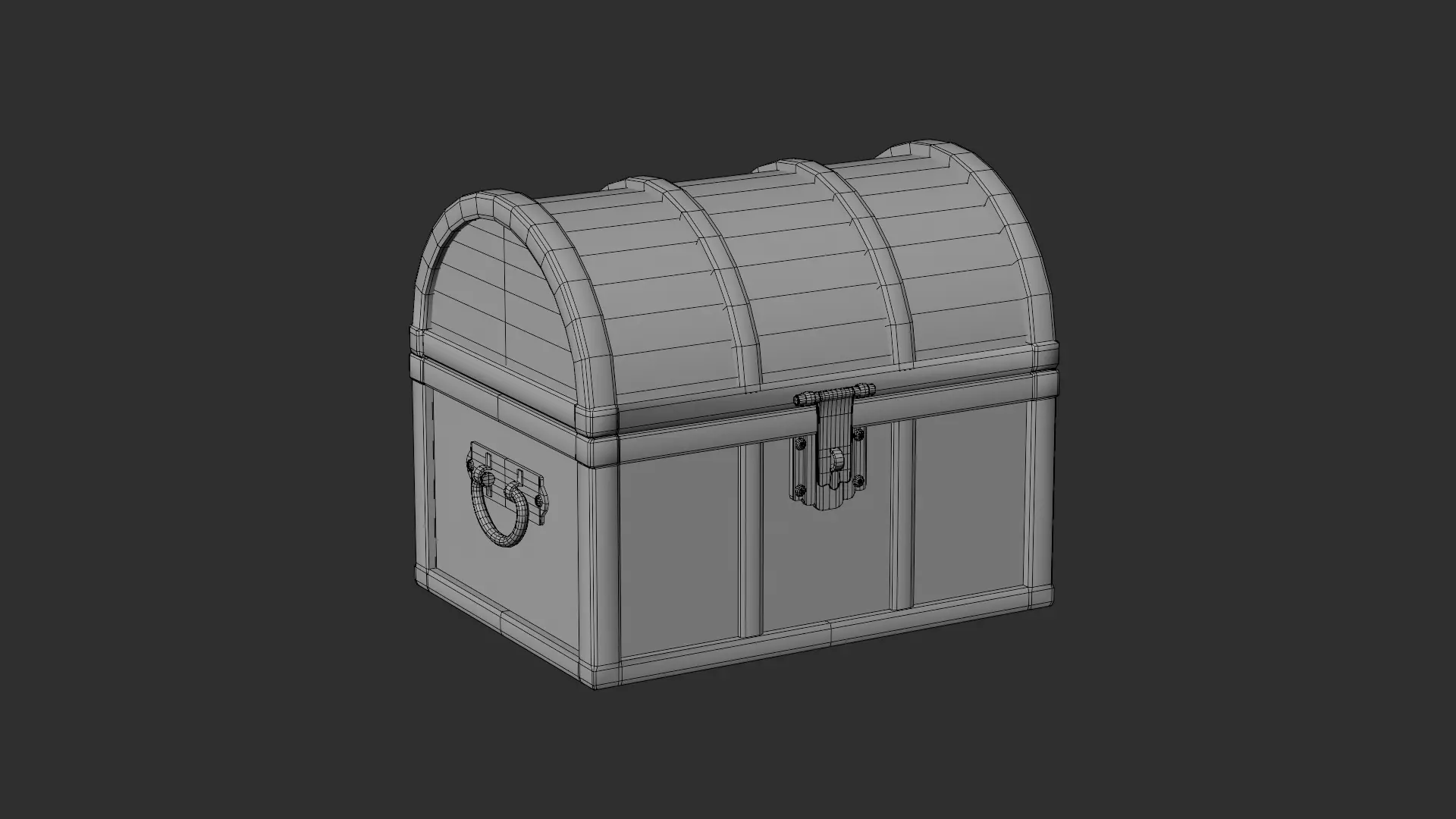 Pirate treasure chest Low-poly 3D model_7