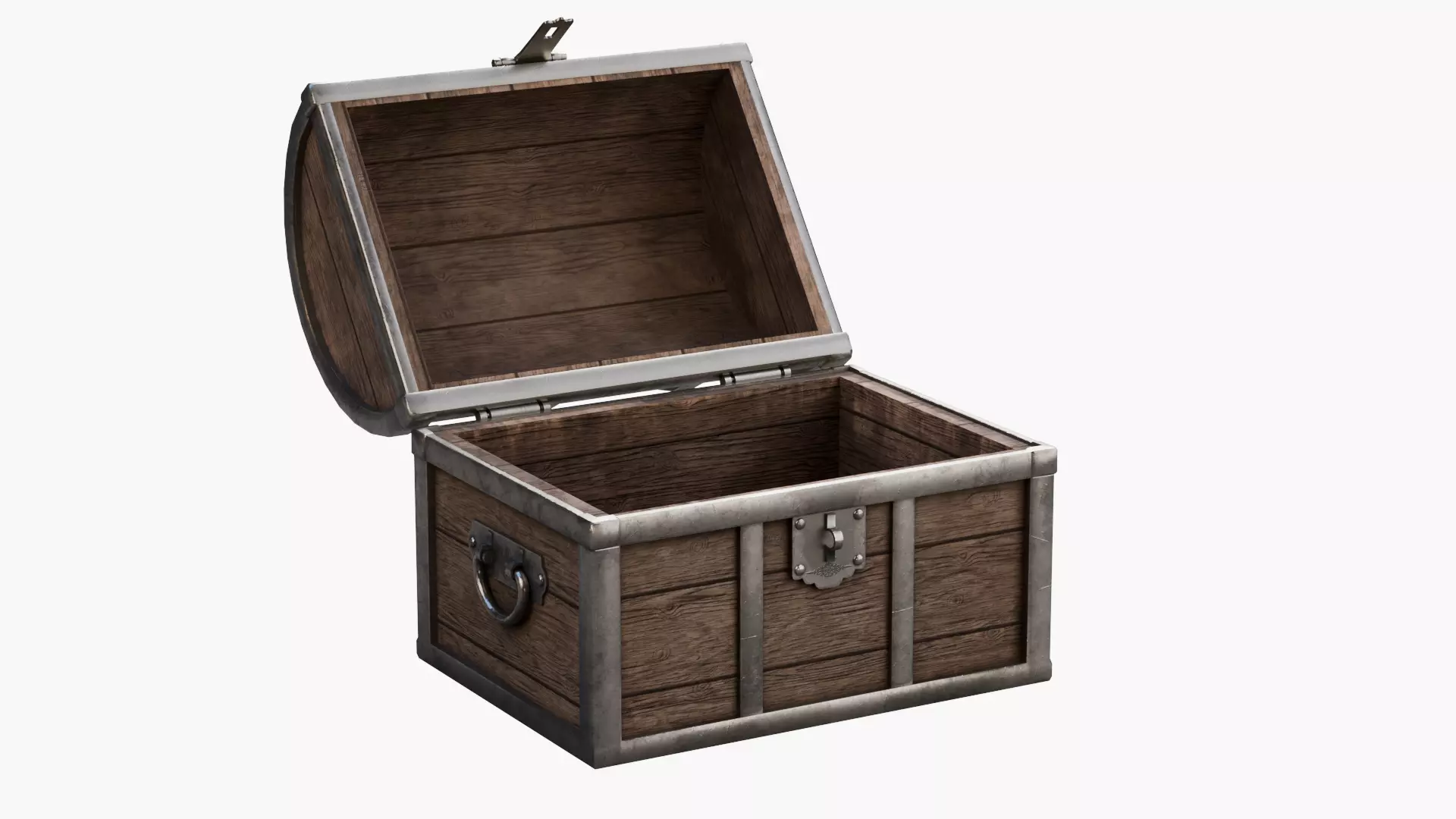 Pirate treasure chest Low-poly 3D model_6