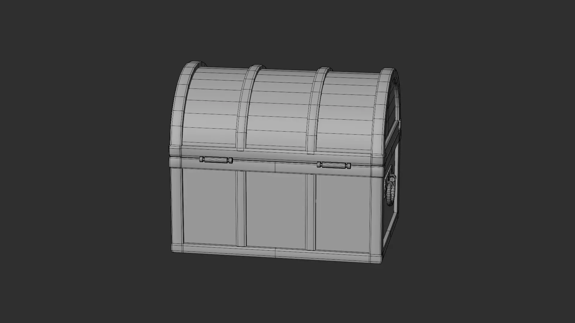 Pirate treasure chest Low-poly 3D model_9