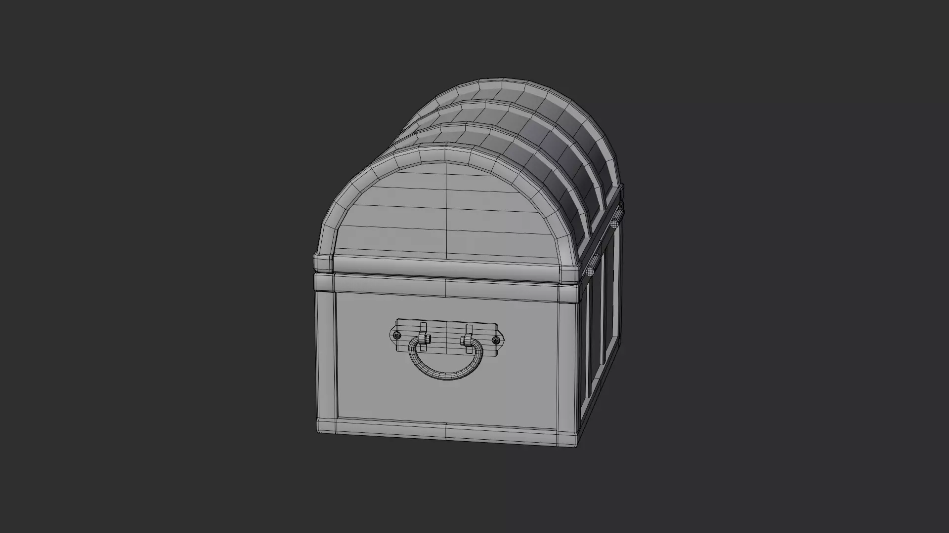 Pirate treasure chest Low-poly 3D model_10