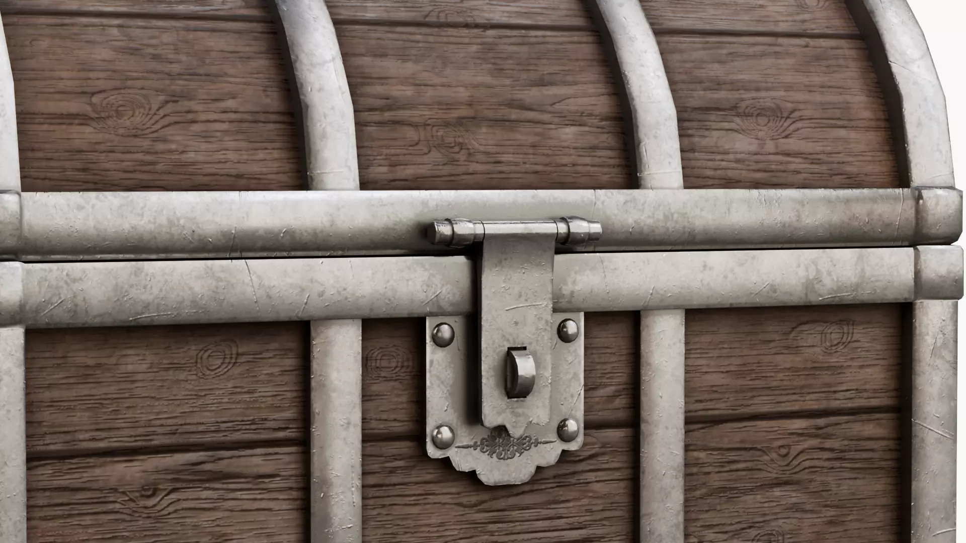 Pirate treasure chest Low-poly 3D model_5