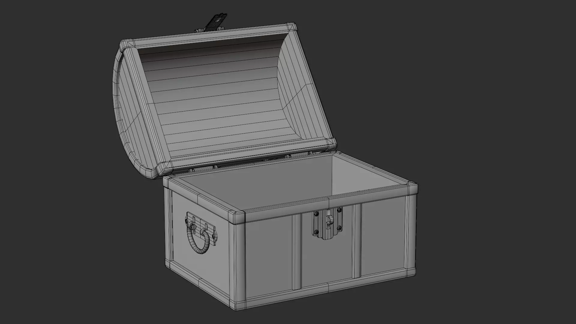 Pirate treasure chest Low-poly 3D model_13