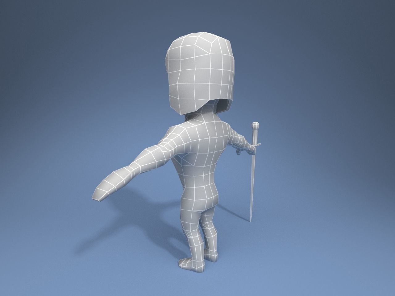 Medieval character volunteer soldier 1 Low-poly 3D model_11