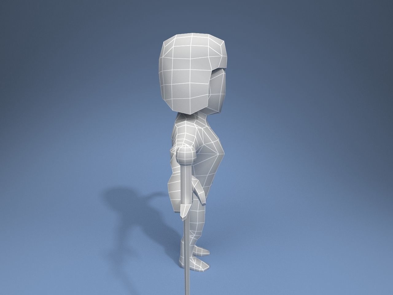 Medieval character volunteer soldier 1 Low-poly 3D model_14