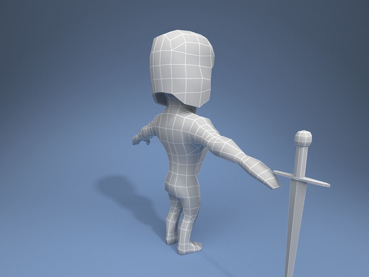 Medieval character volunteer soldier 1 Low-poly 3D model_13