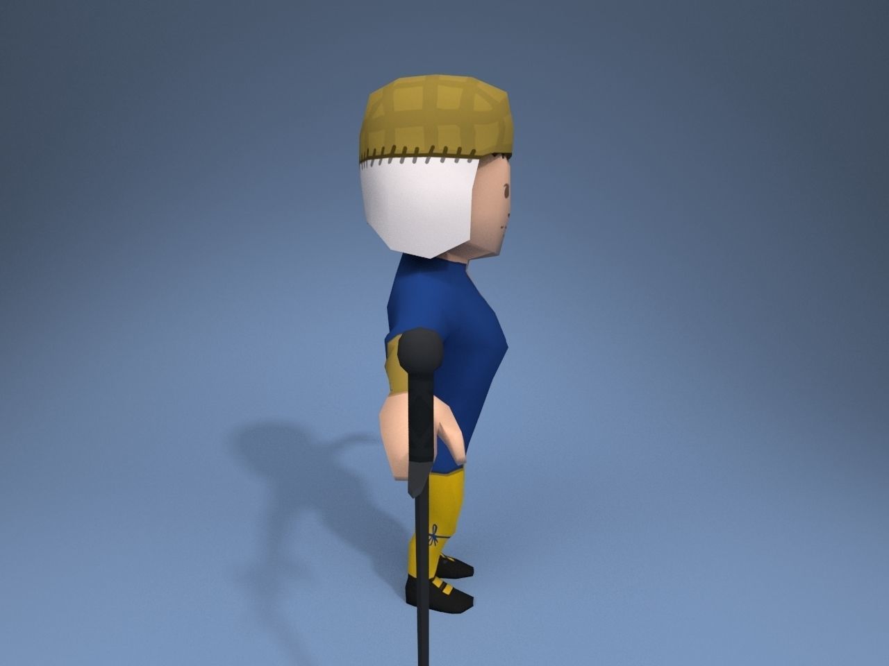 Medieval character volunteer soldier 1 Low-poly 3D model_7