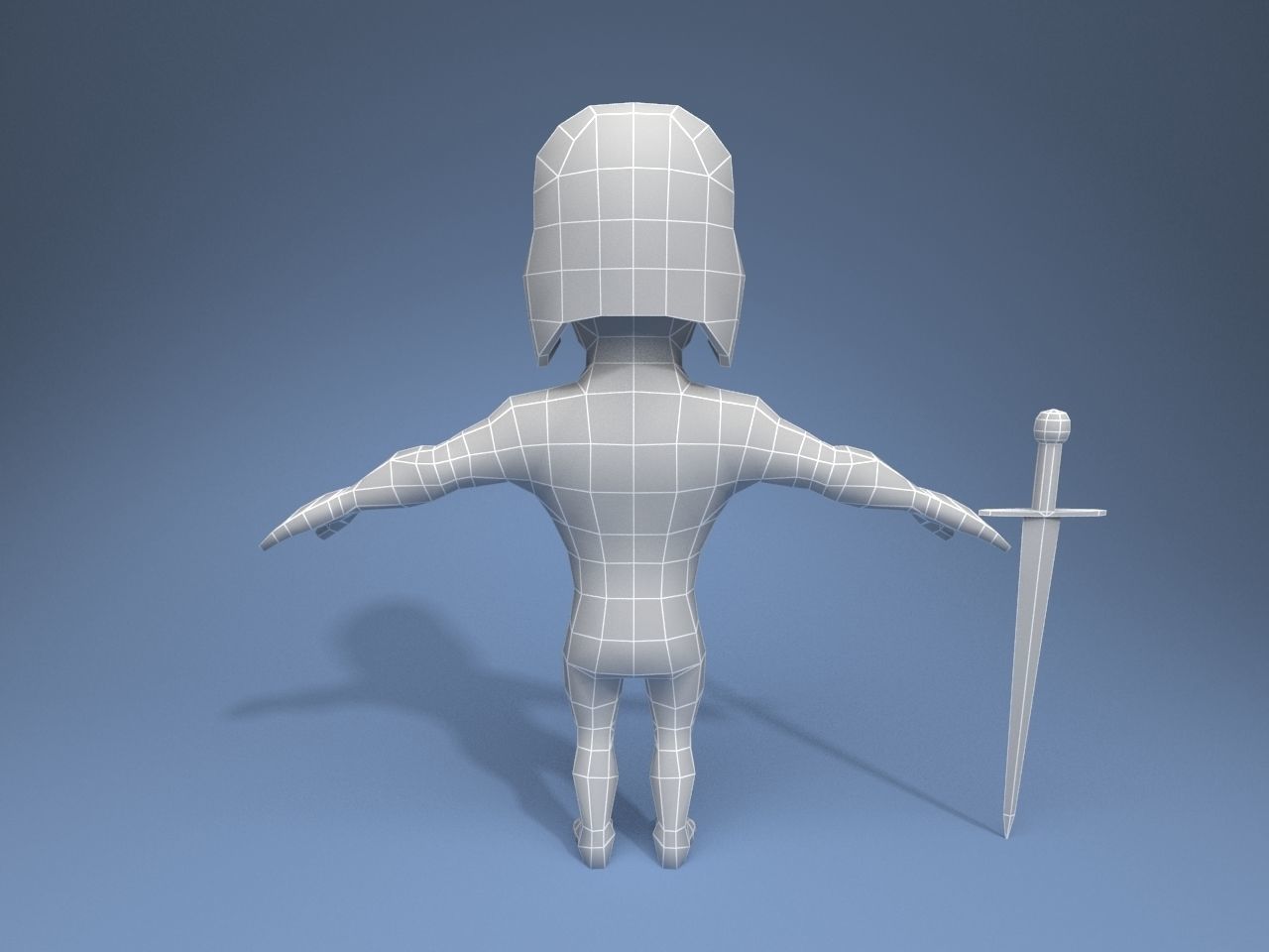 Medieval character volunteer soldier 1 Low-poly 3D model_12