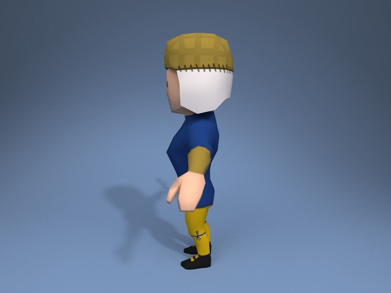 Medieval character volunteer soldier 1 Low-poly 3D model_3