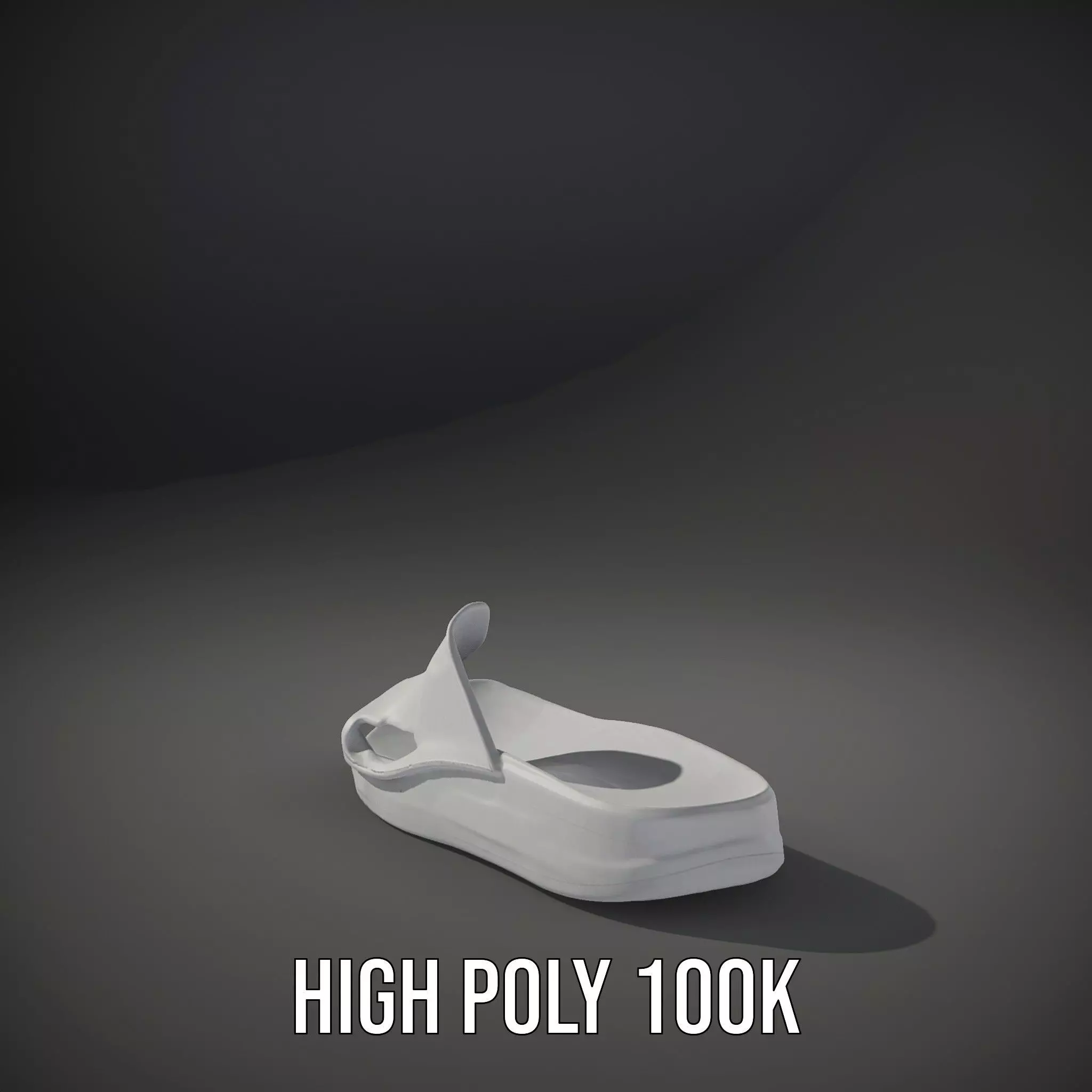 White Casual Slide Sandal model pack Low-poly 3D model_8