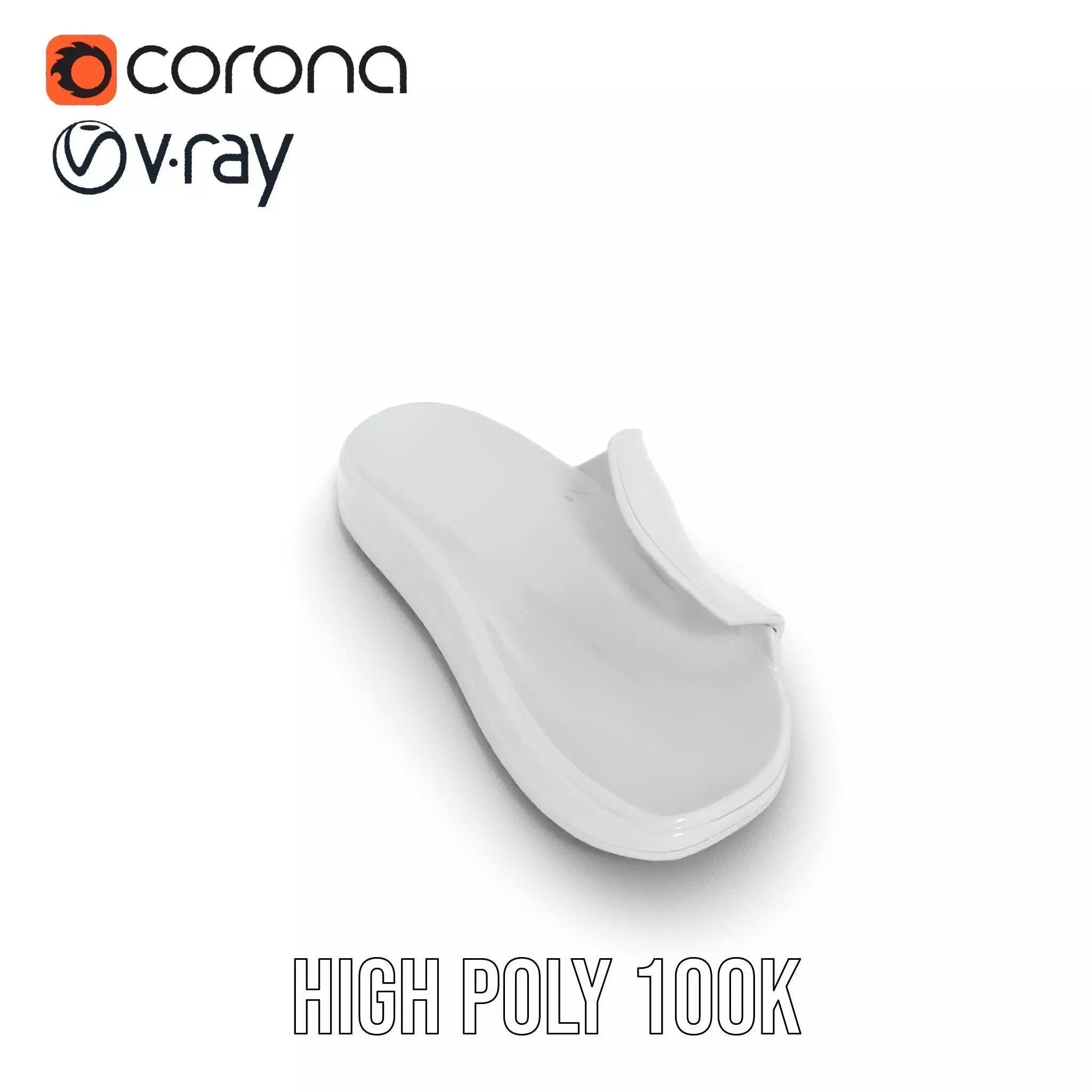 White Casual Slide Sandal model pack Low-poly 3D model_23