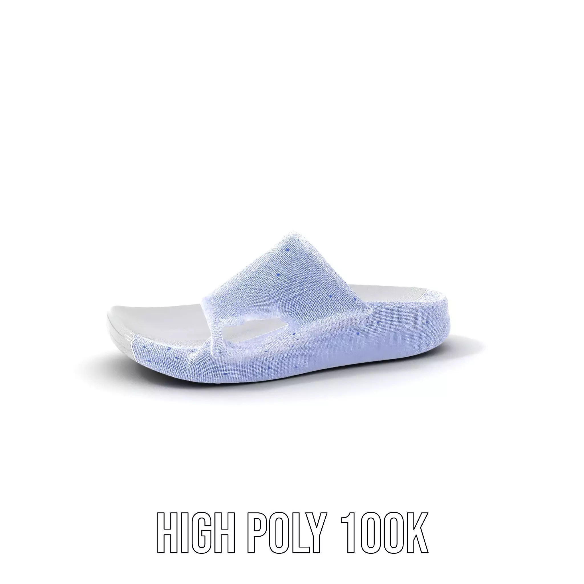 White Casual Slide Sandal model pack Low-poly 3D model_4