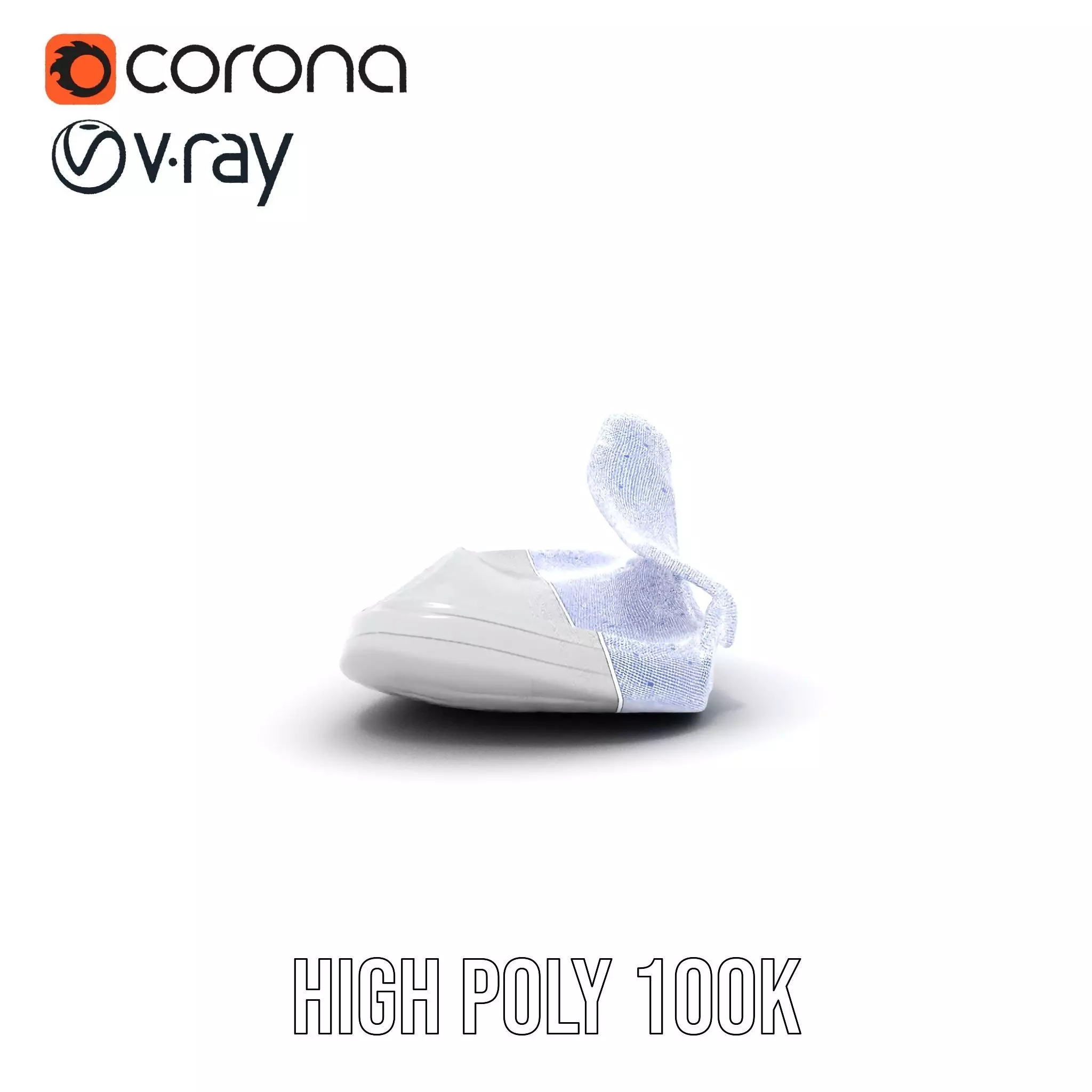 White Casual Slide Sandal model pack Low-poly 3D model_34