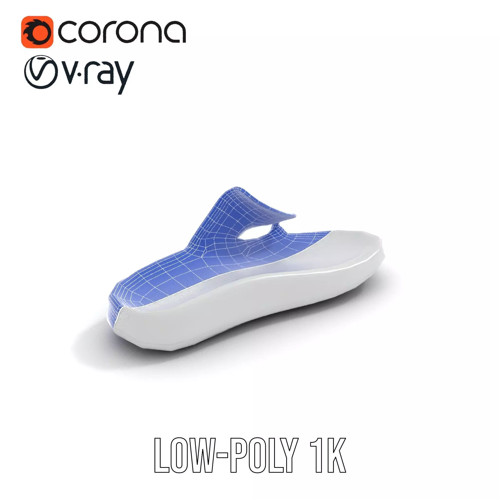 White Casual Slide Sandal model pack Low-poly 3D model_28
