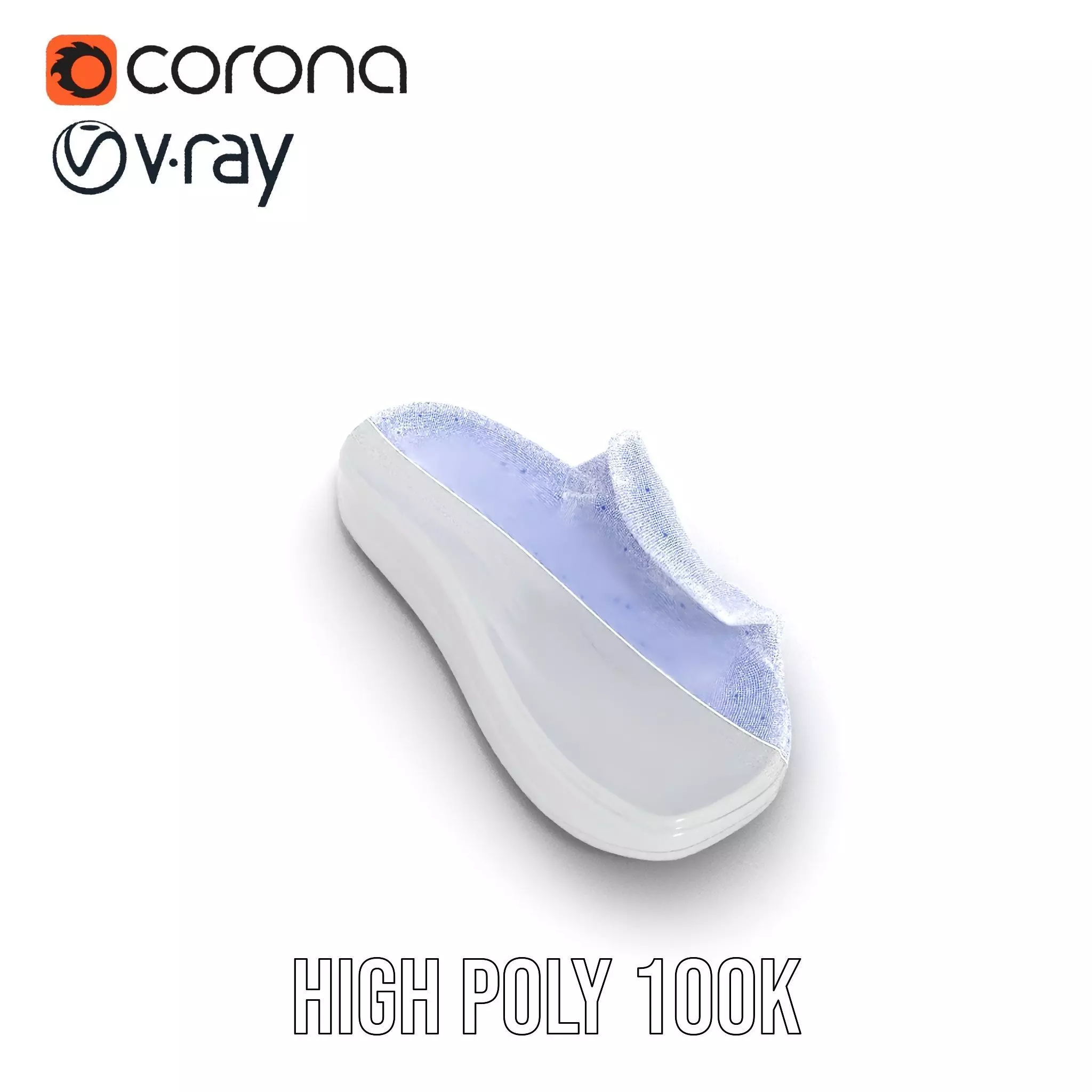 White Casual Slide Sandal model pack Low-poly 3D model_32