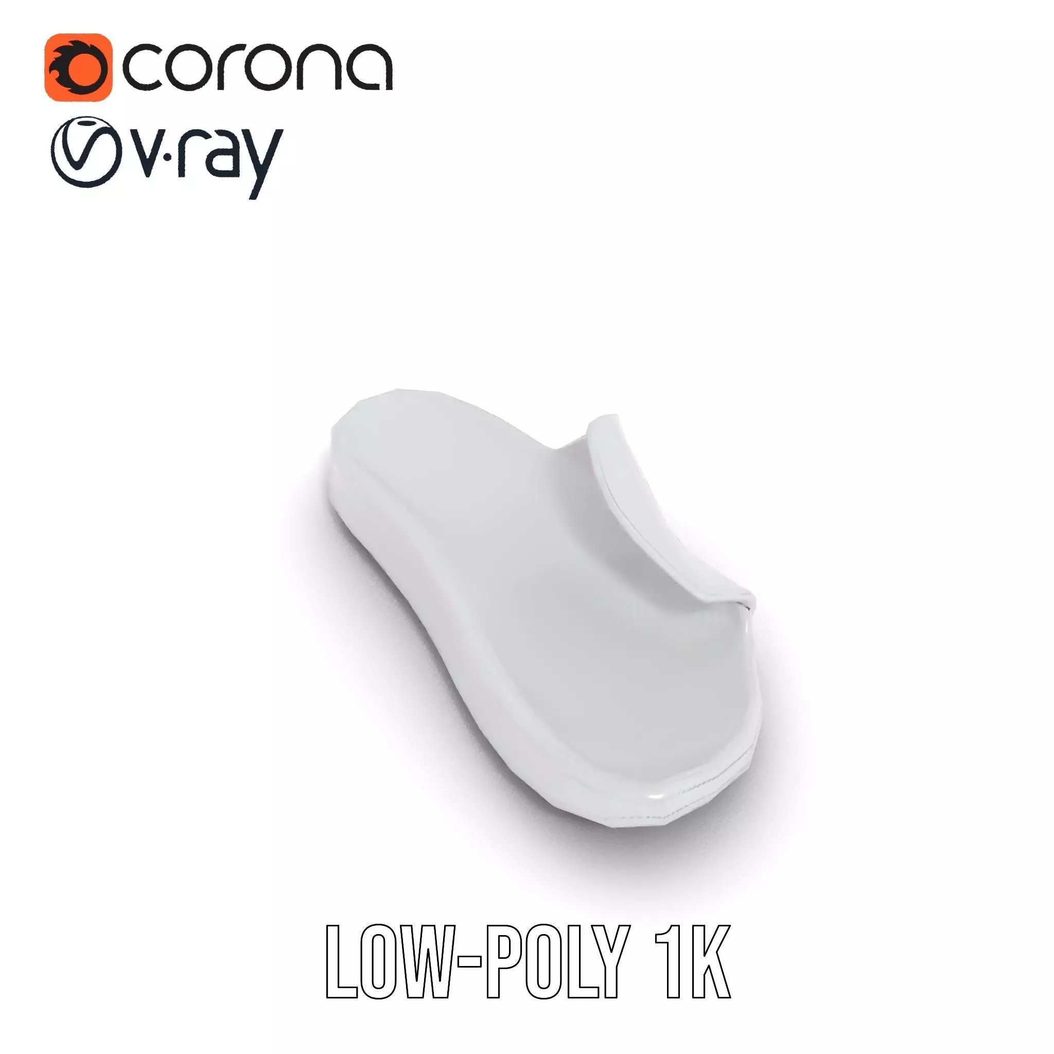 White Casual Slide Sandal model pack Low-poly 3D model_17