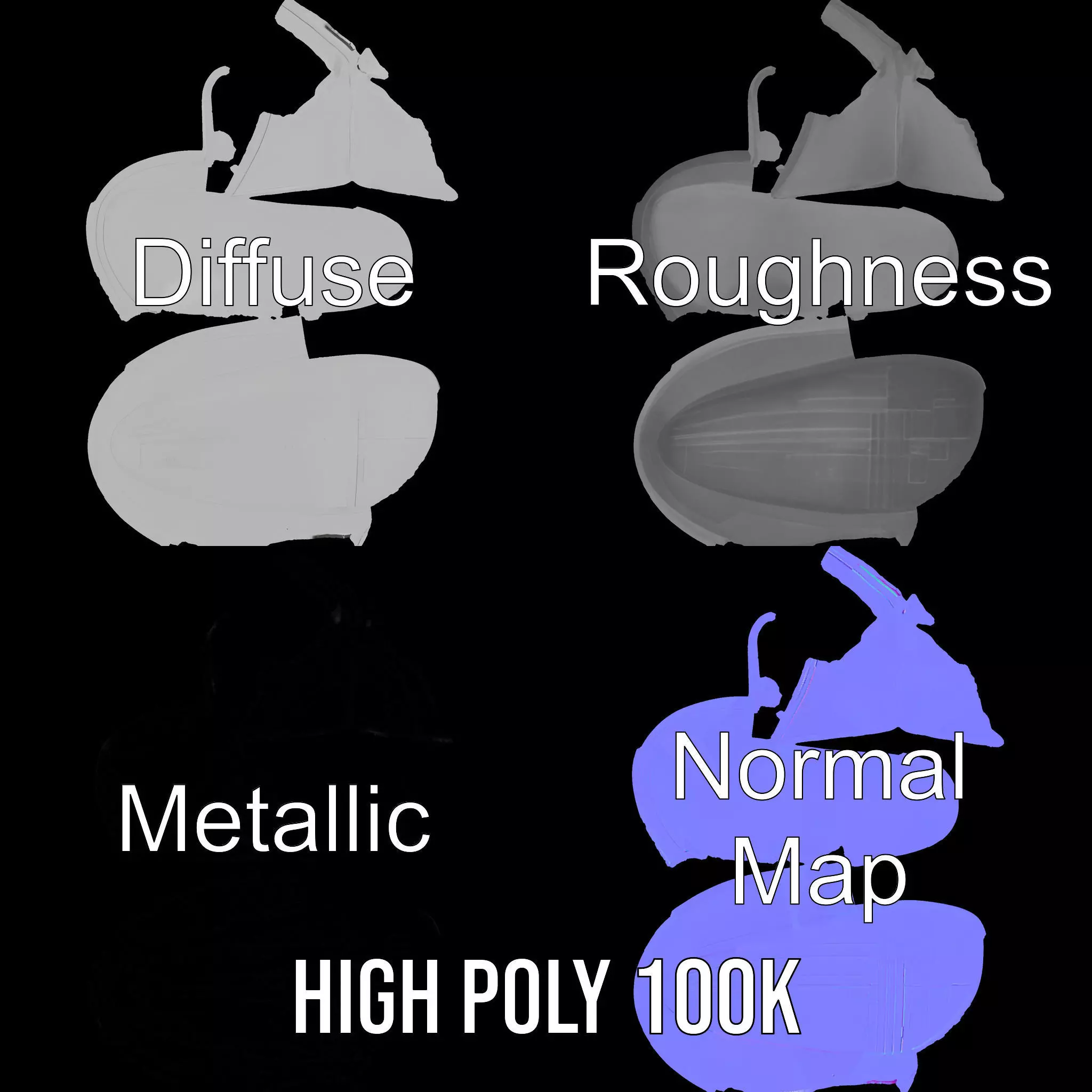 White Casual Slide Sandal model pack Low-poly 3D model_3