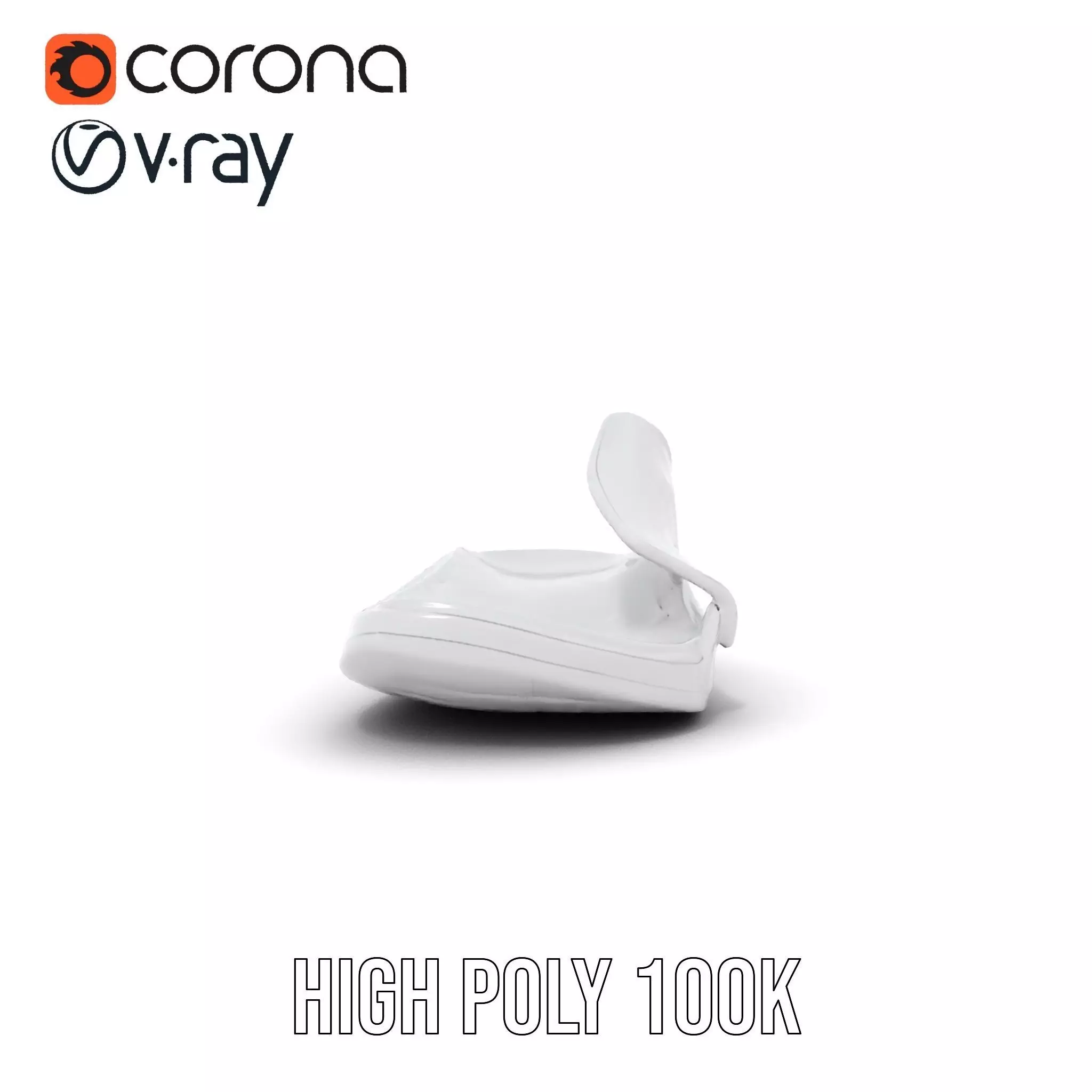 White Casual Slide Sandal model pack Low-poly 3D model_29