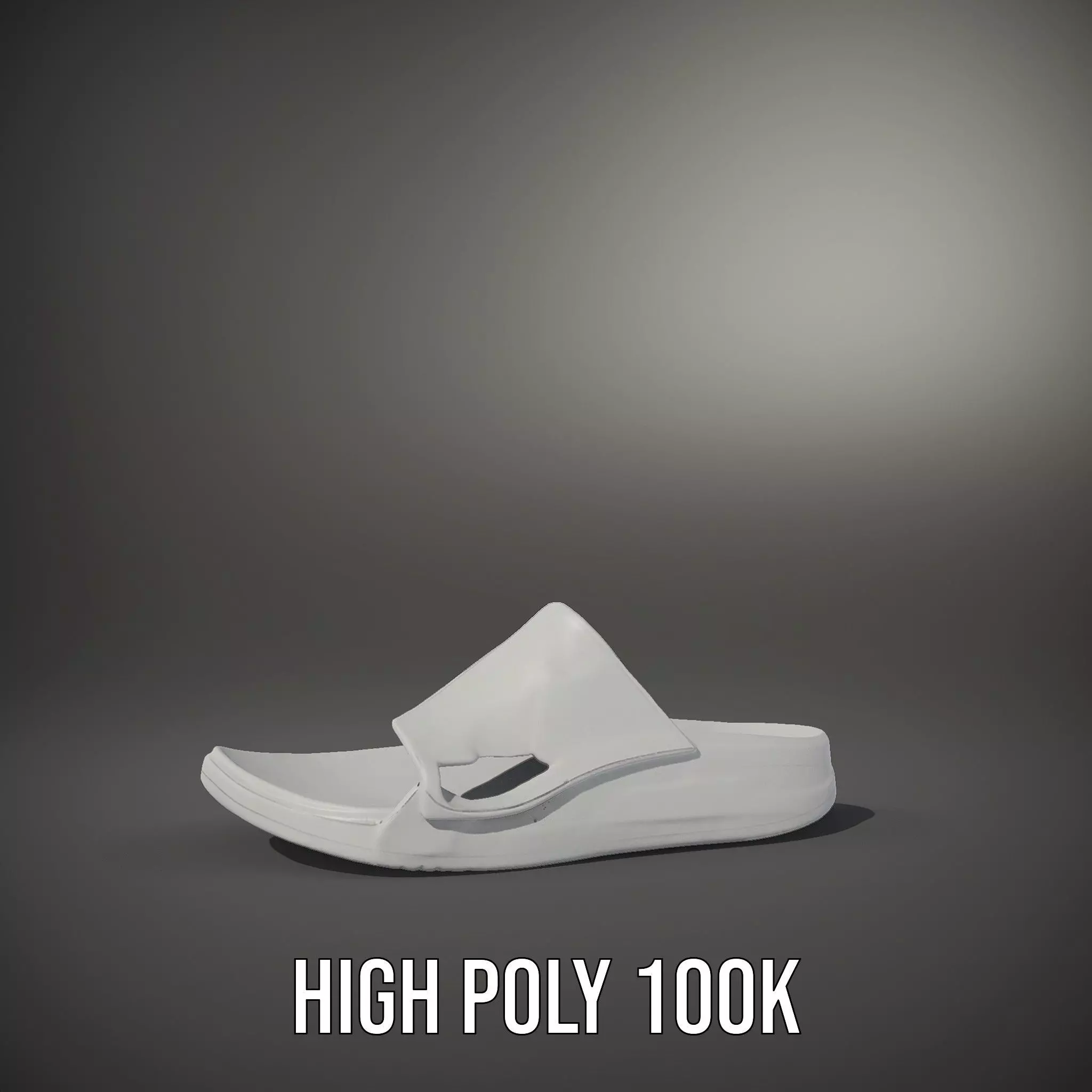 White Casual Slide Sandal model pack Low-poly 3D model_10