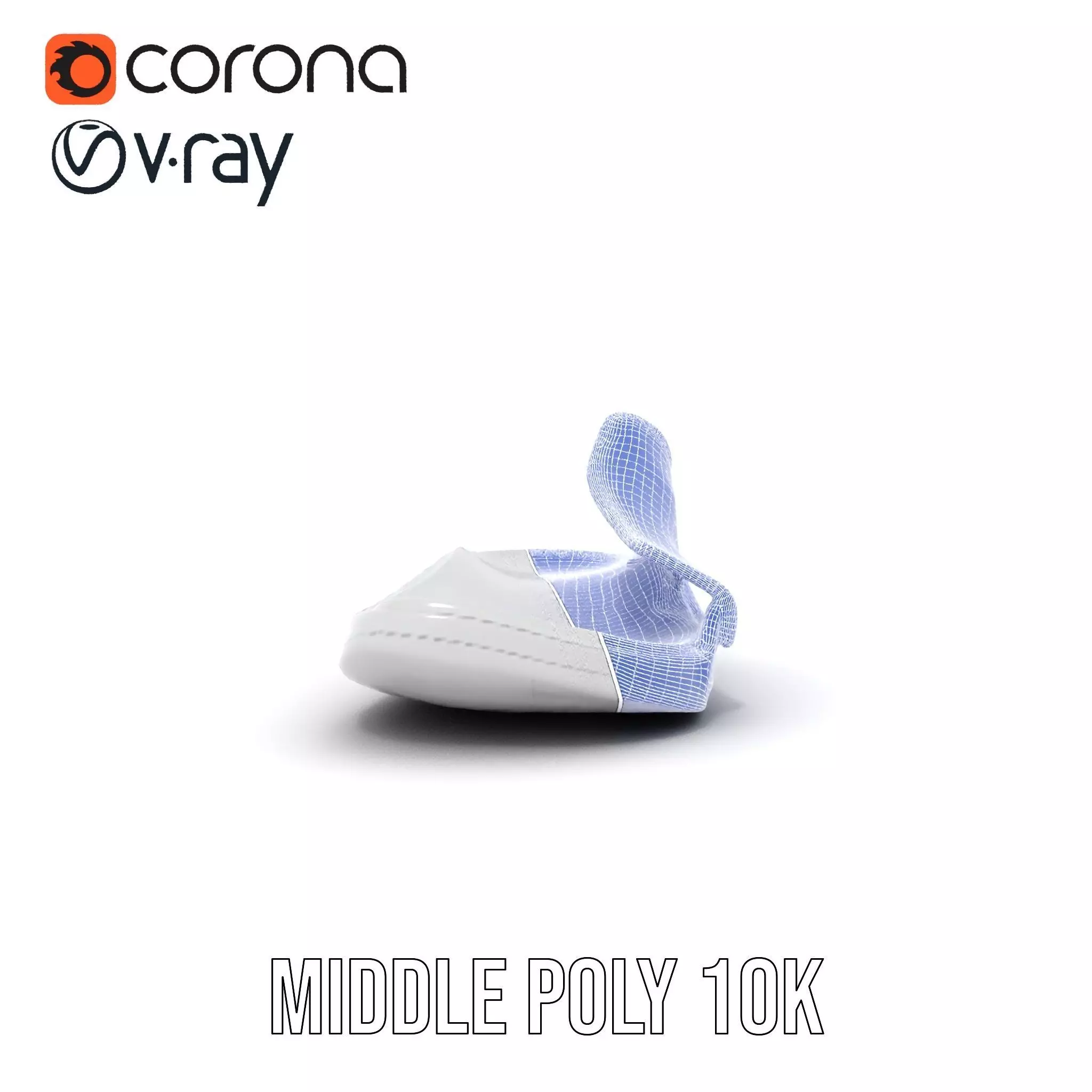 White Casual Slide Sandal model pack Low-poly 3D model_24