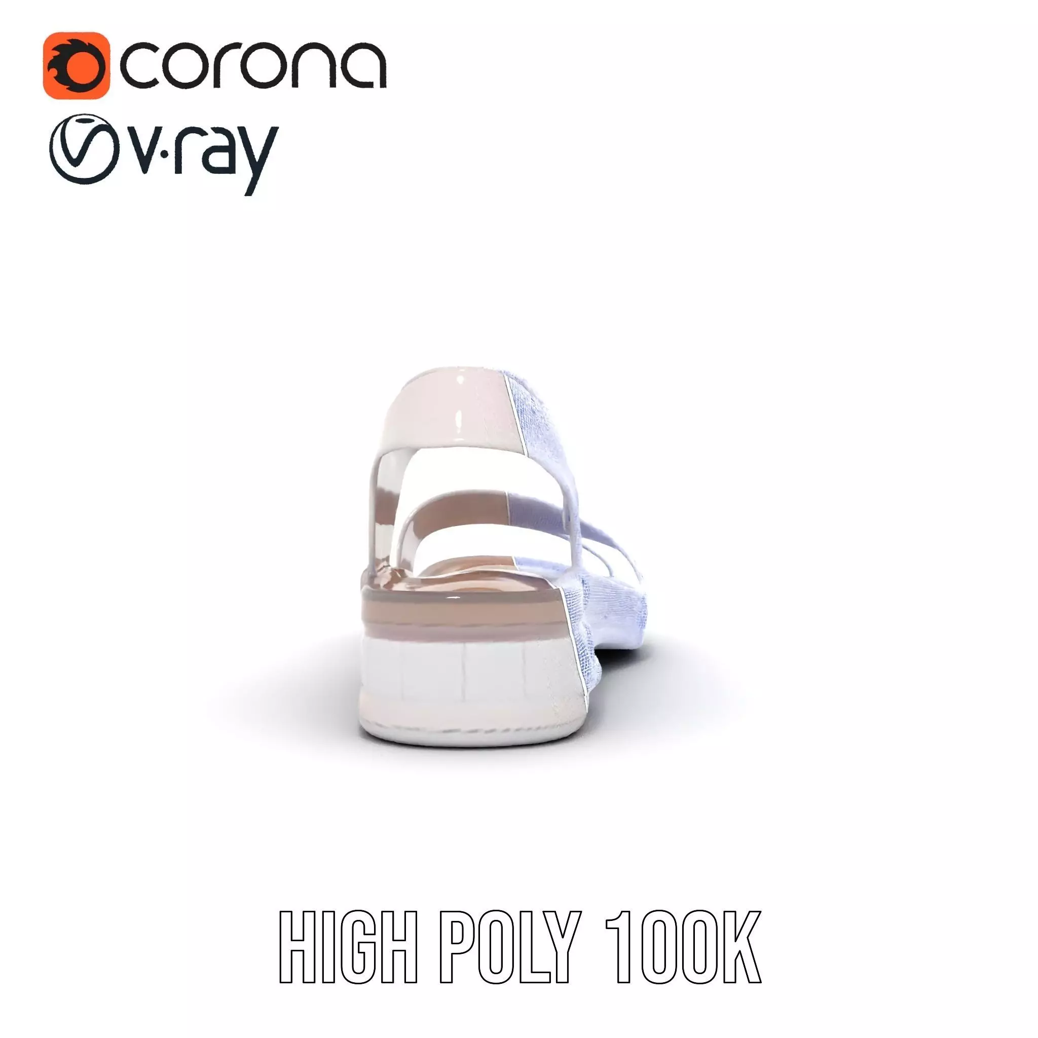 Transparent Sandal model pack Low-poly 3D model_32