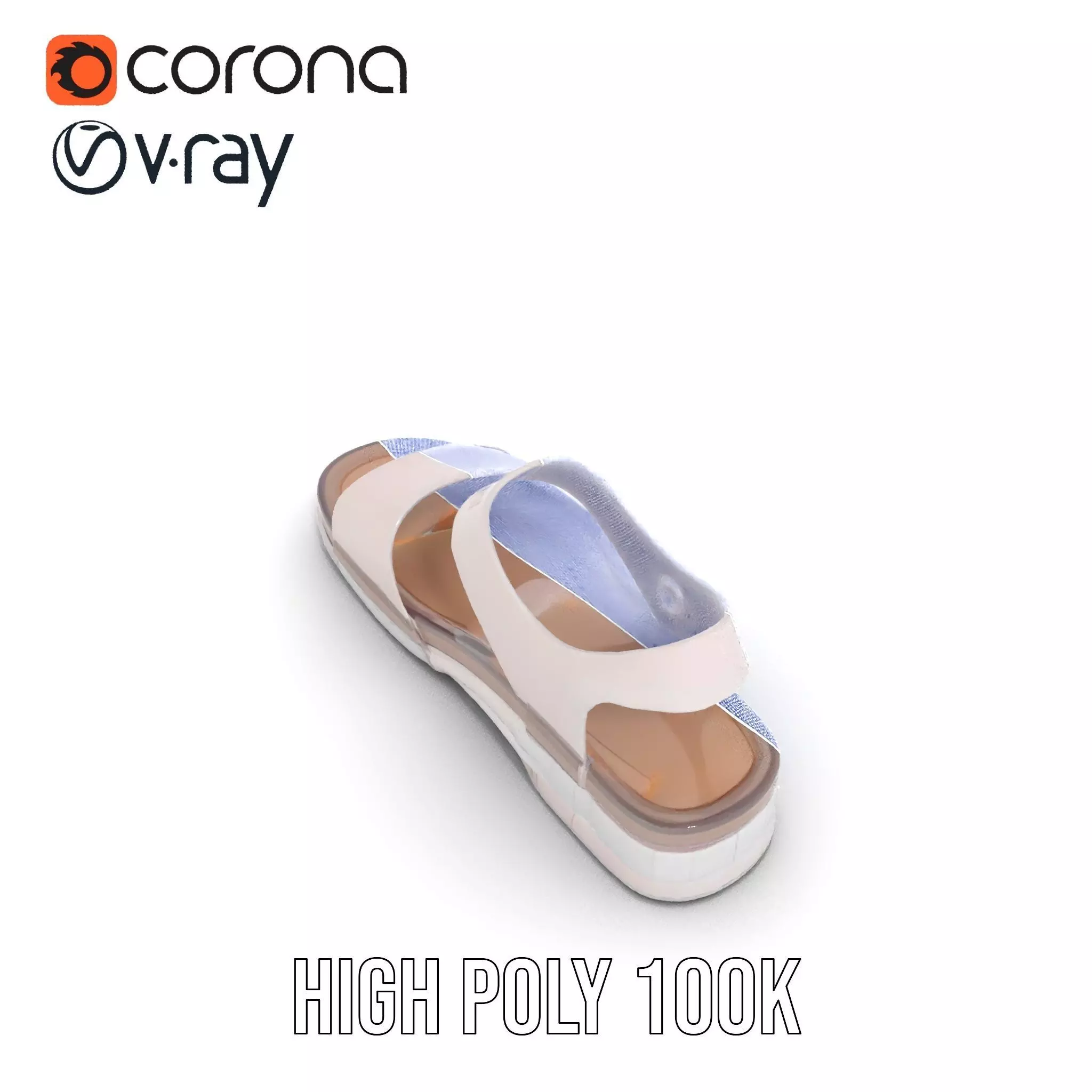 Transparent Sandal model pack Low-poly 3D model_31