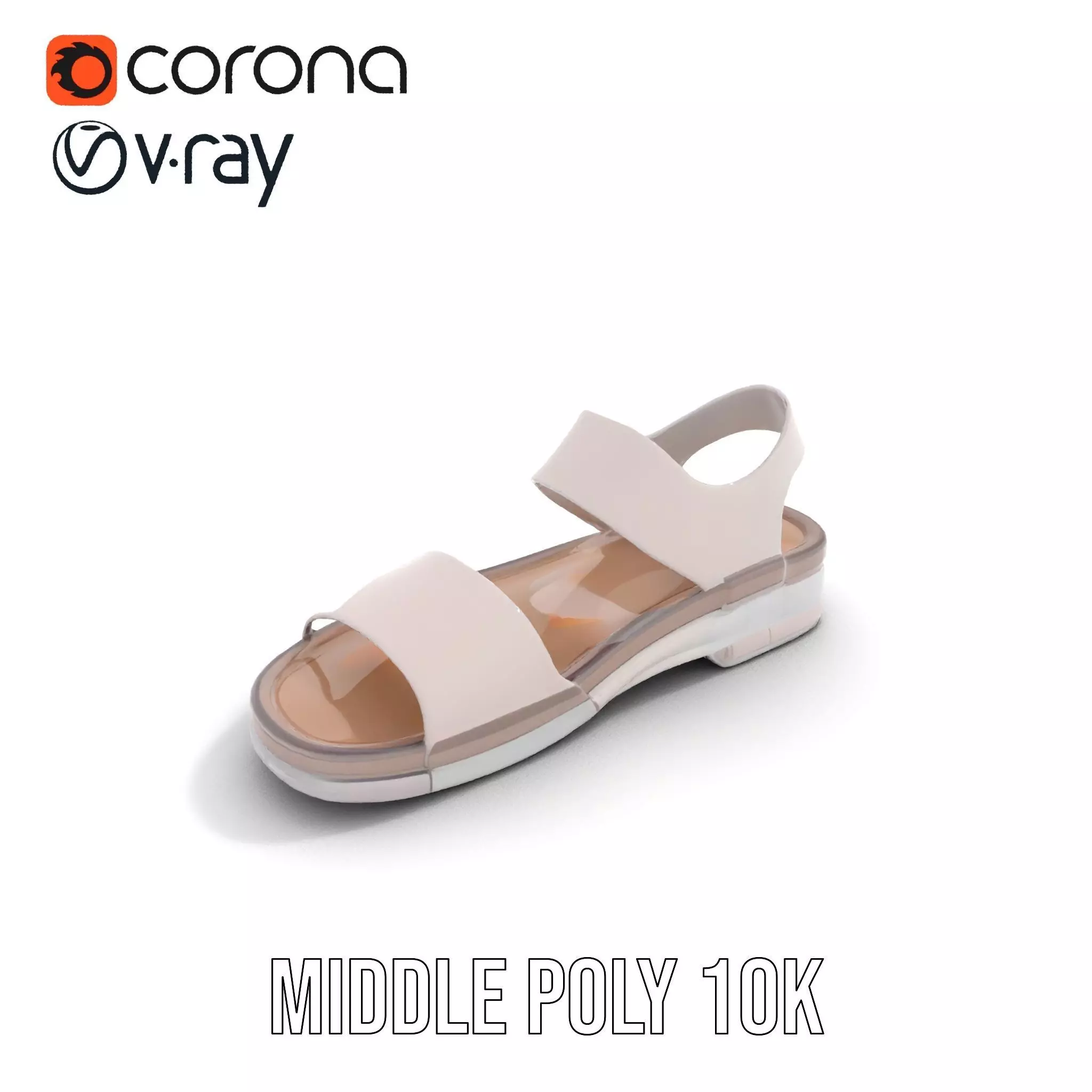 Transparent Sandal model pack Low-poly 3D model_13