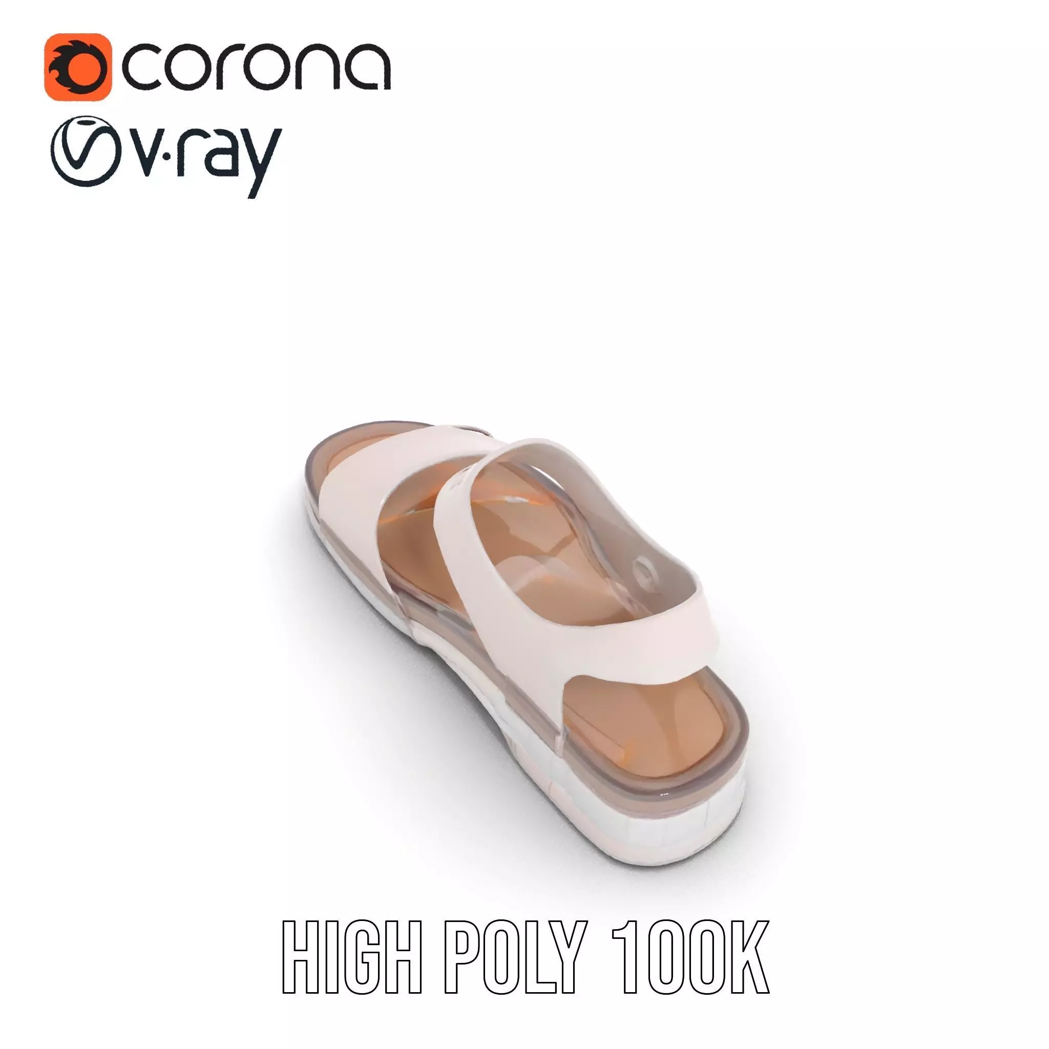 Transparent Sandal model pack Low-poly 3D model_17