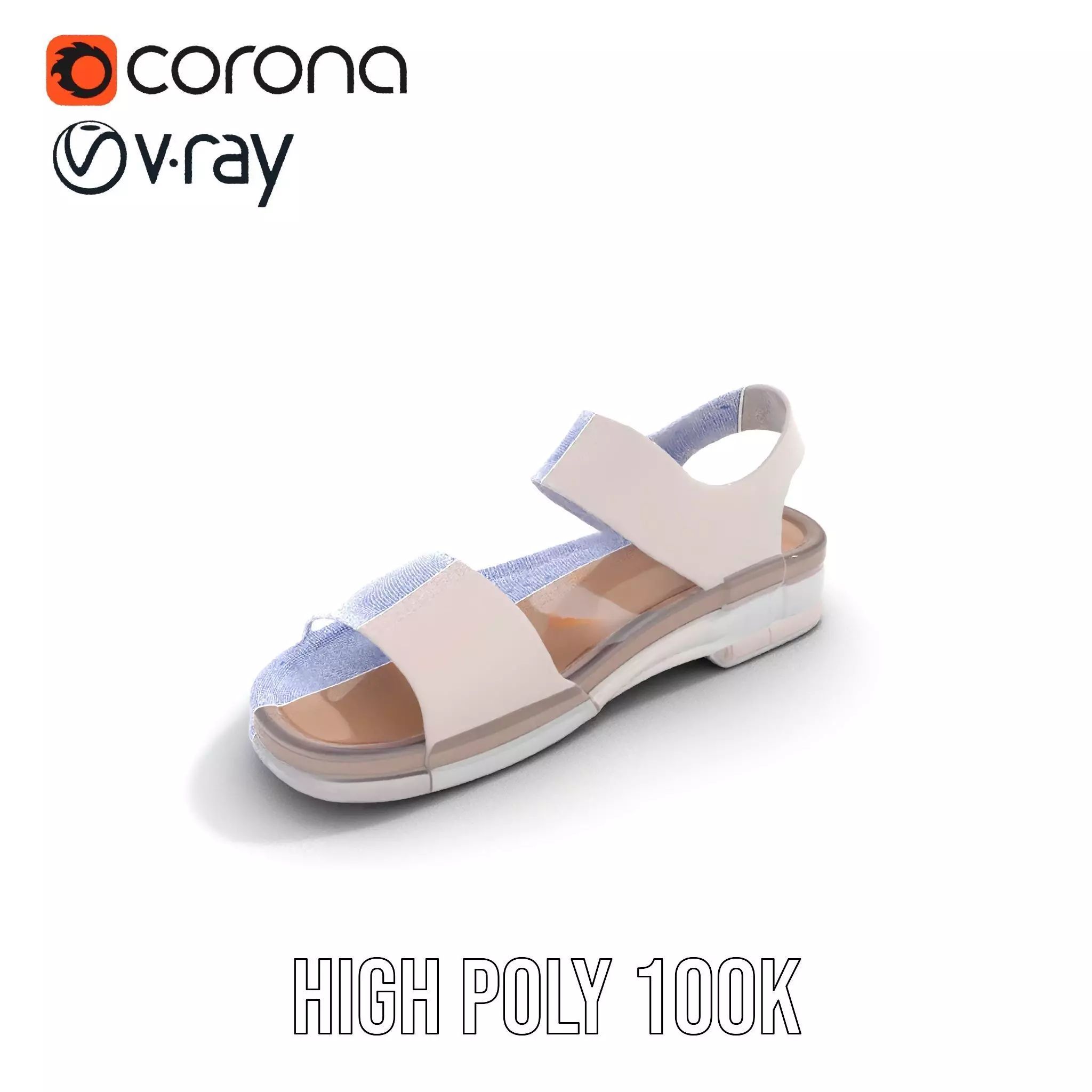 Transparent Sandal model pack Low-poly 3D model_34