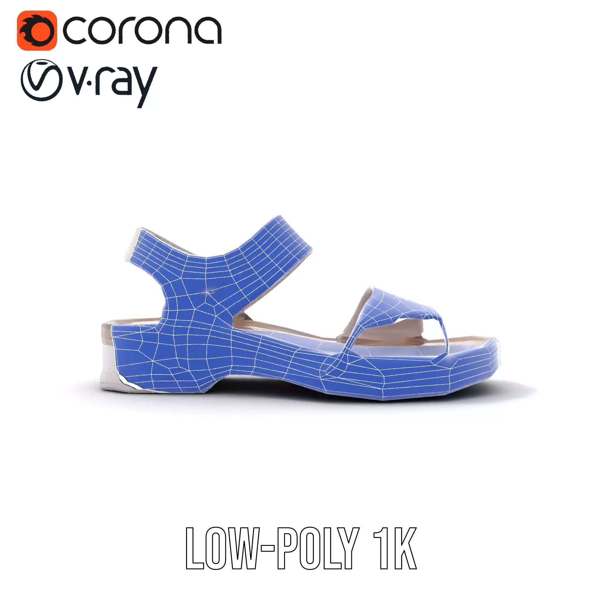 Transparent Sandal model pack Low-poly 3D model_27