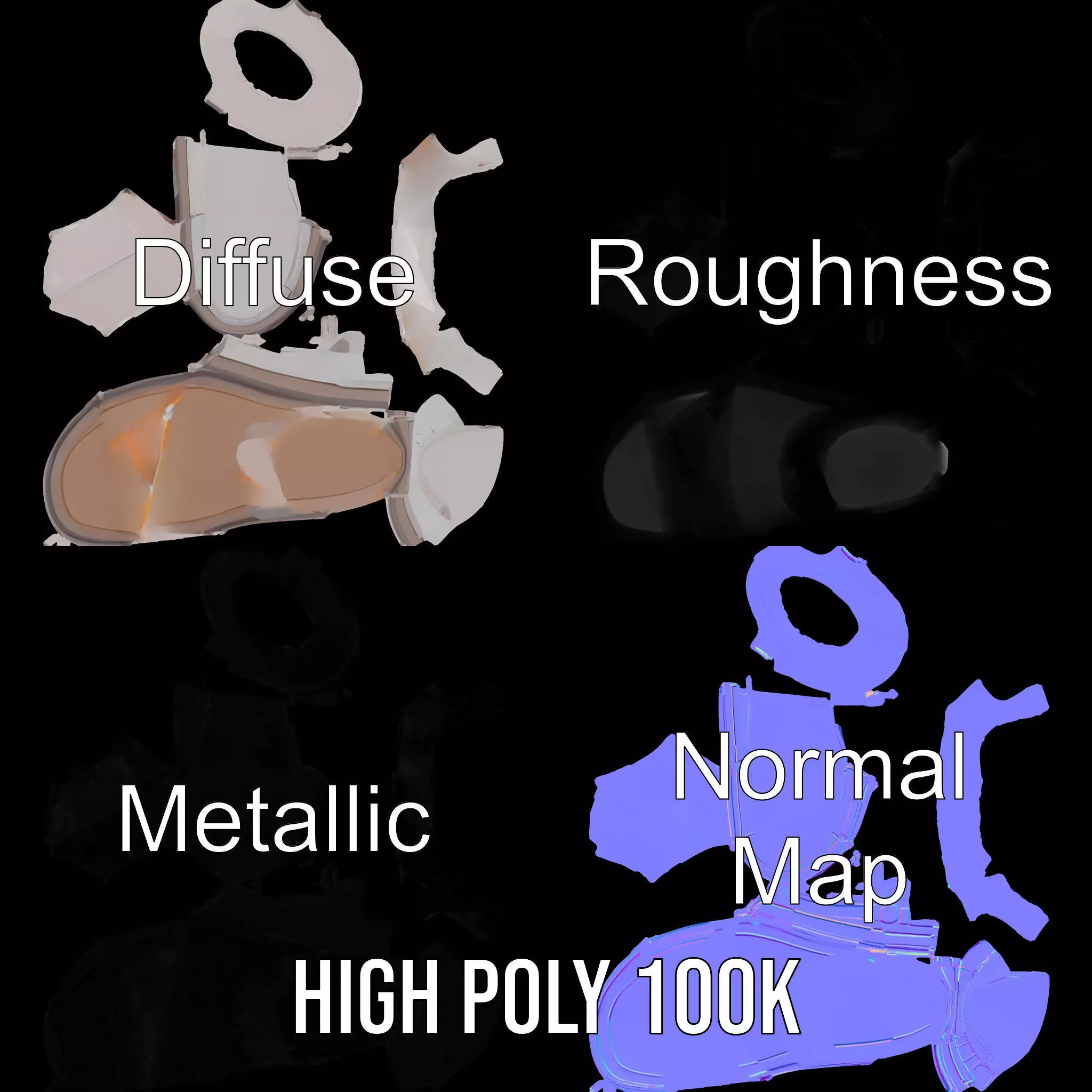 Transparent Sandal model pack Low-poly 3D model_3