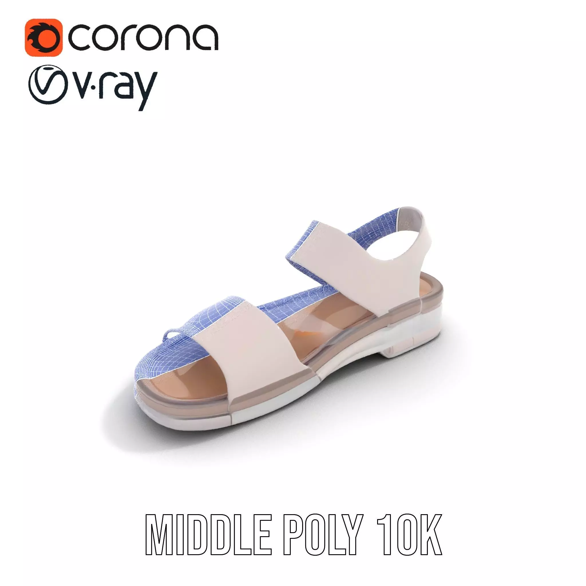 Transparent Sandal model pack Low-poly 3D model_11
