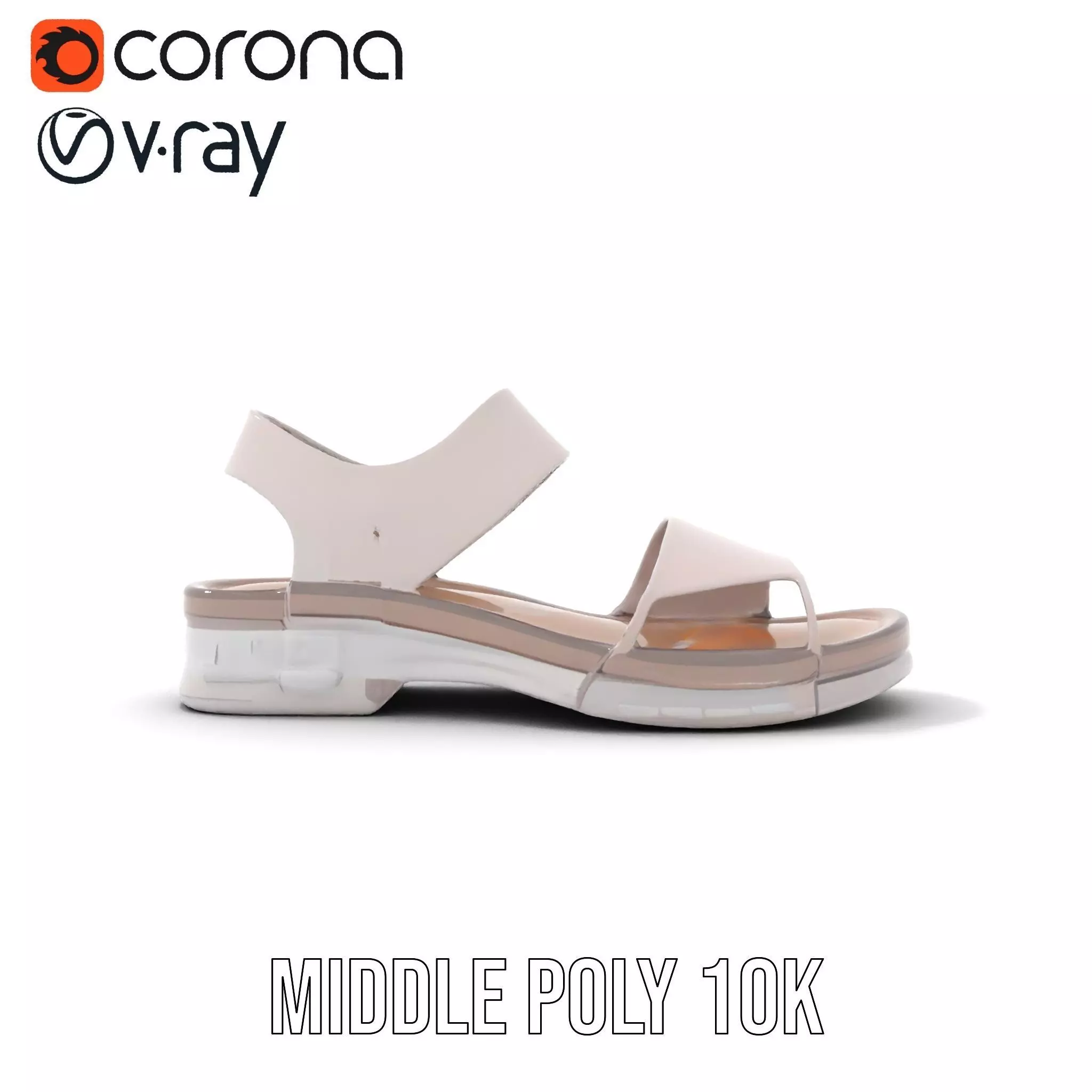 Transparent Sandal model pack Low-poly 3D model_20