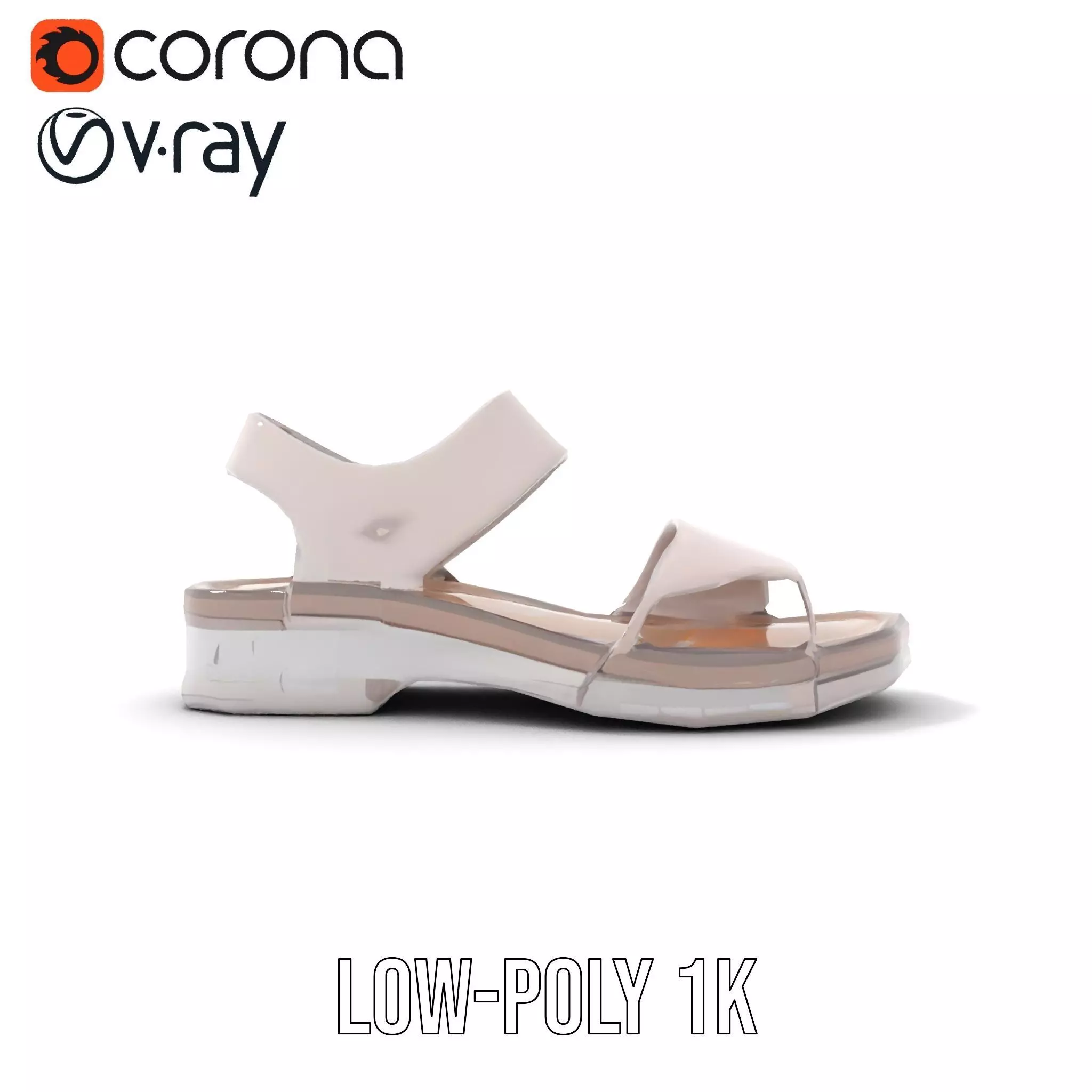 Transparent Sandal model pack Low-poly 3D model_12