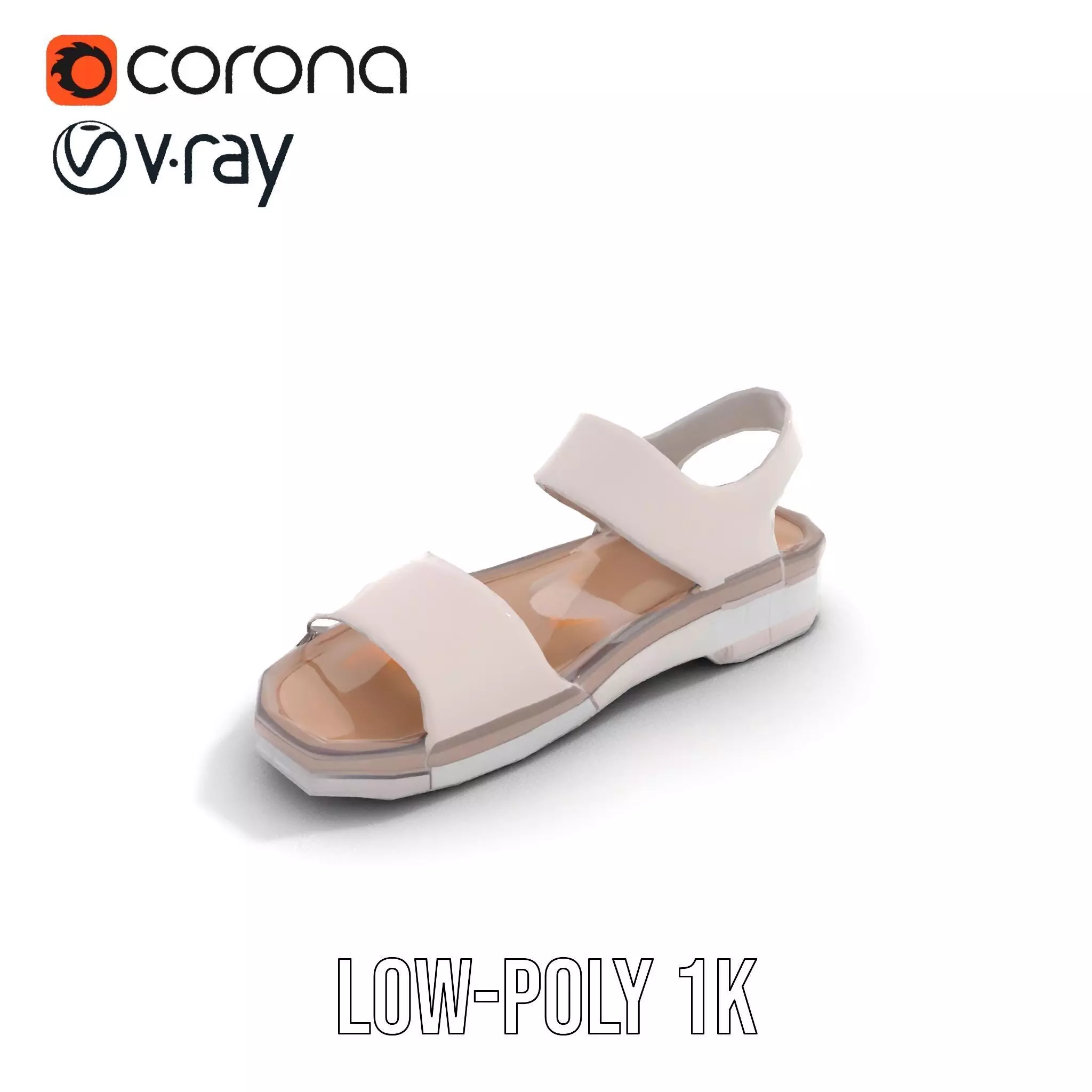 Transparent Sandal model pack Low-poly 3D model_16
