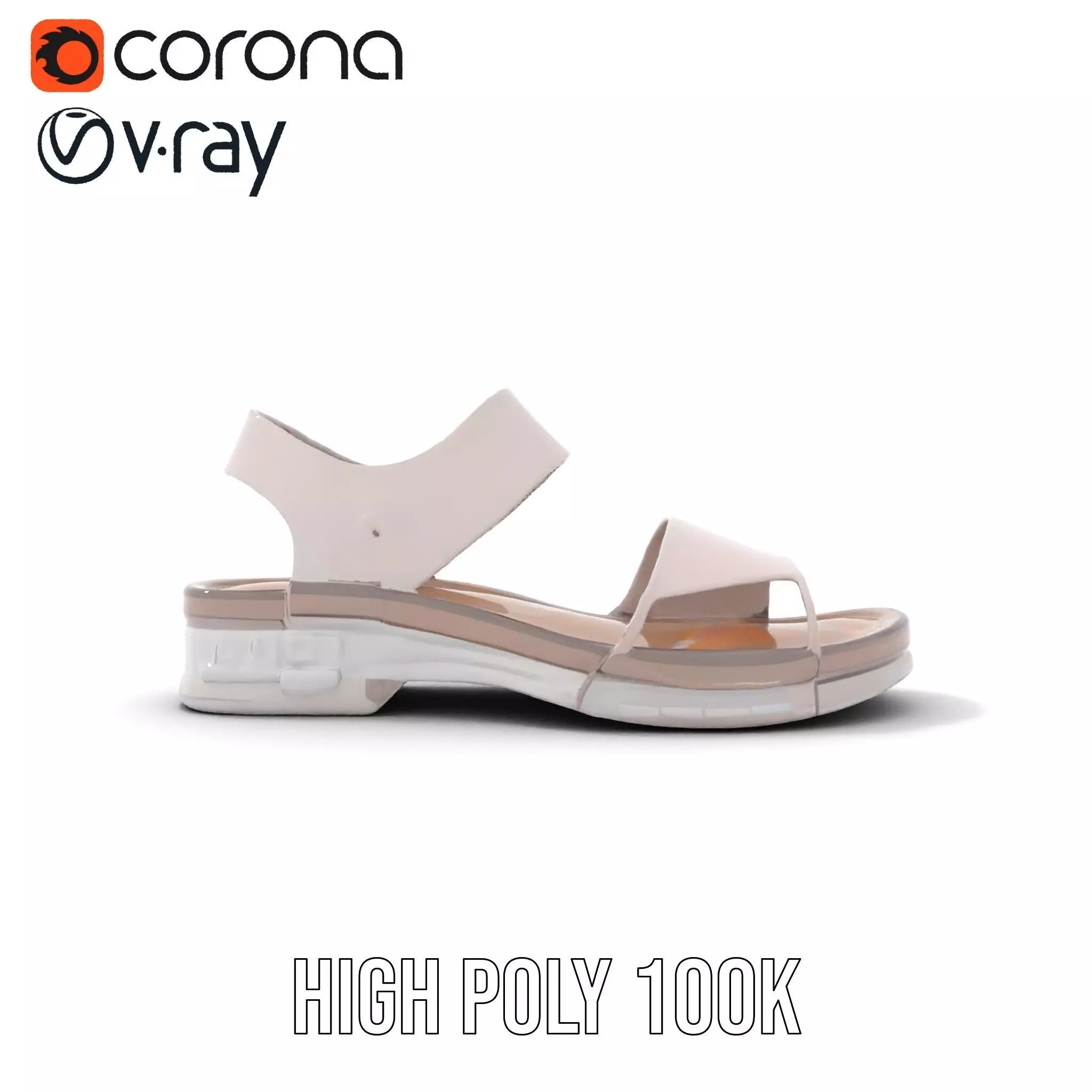 Transparent Sandal model pack Low-poly 3D model_28