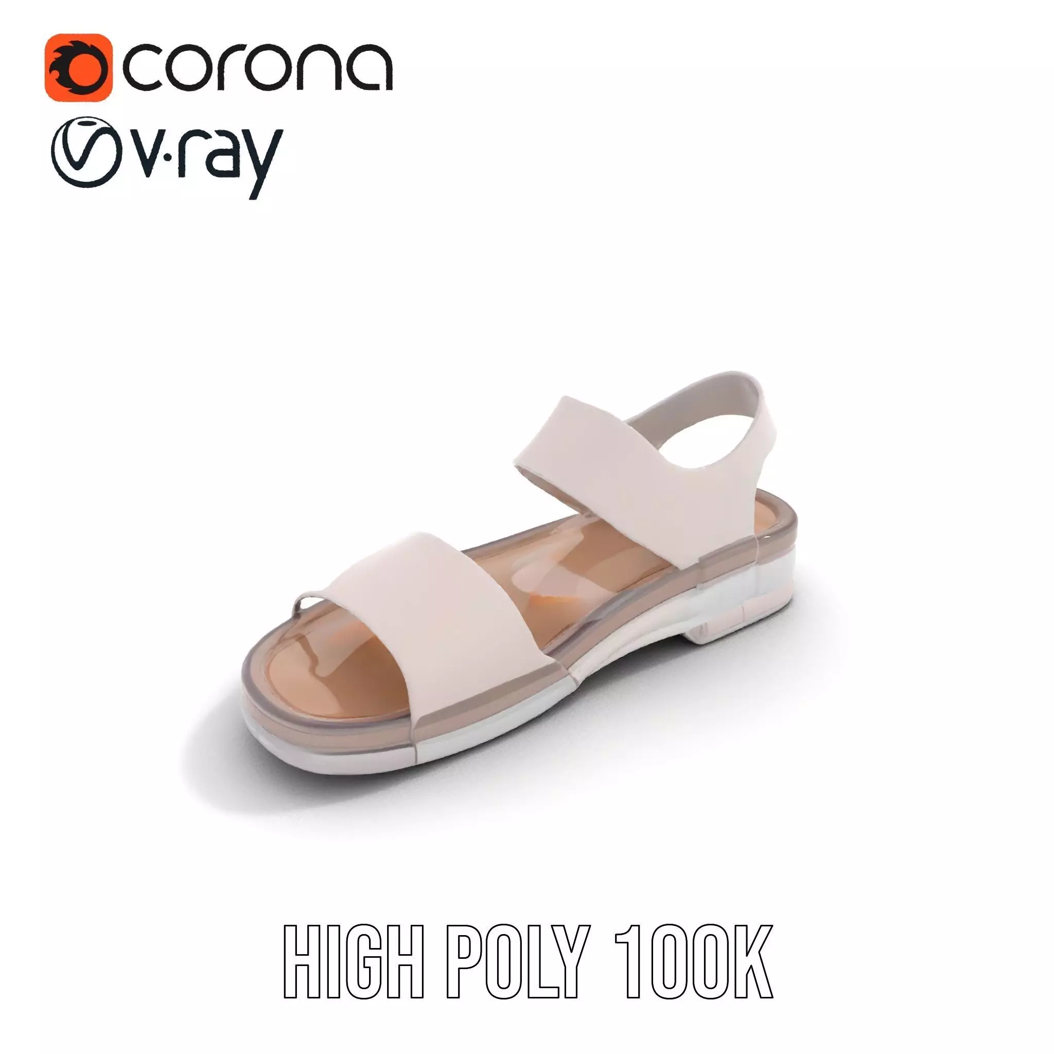 Transparent Sandal model pack Low-poly 3D model_25