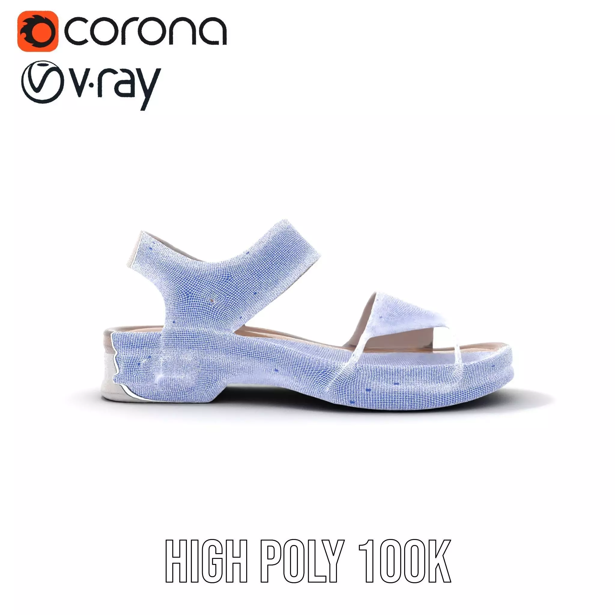 Transparent Sandal model pack Low-poly 3D model_22